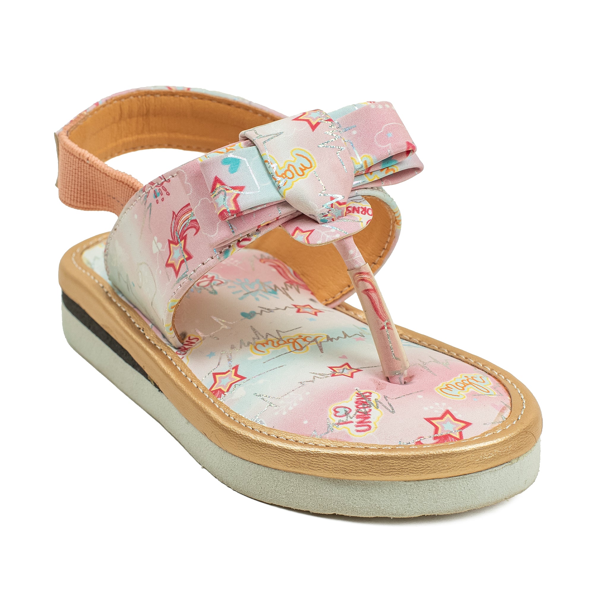 Vibrant Infant Girls' White and Black Sandals – Cute & Comfortable PU Upper Sandal with Soft Footbed & EVA Sole - Vibrantbd.com