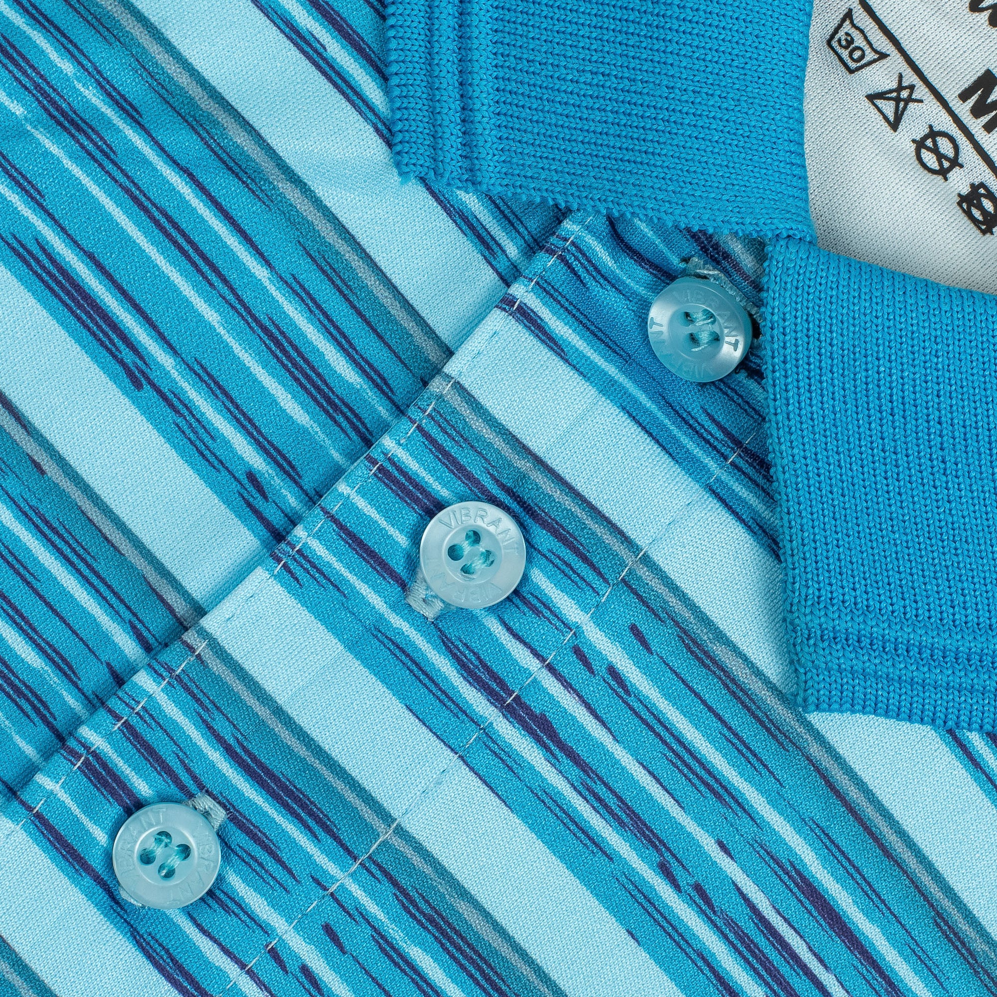 Vibrant Men's Dry-Fit Sports Golf Polo Shirt - Blue Striped, Max Cool Polyester, Sublimation Print - Vibrantbd.com