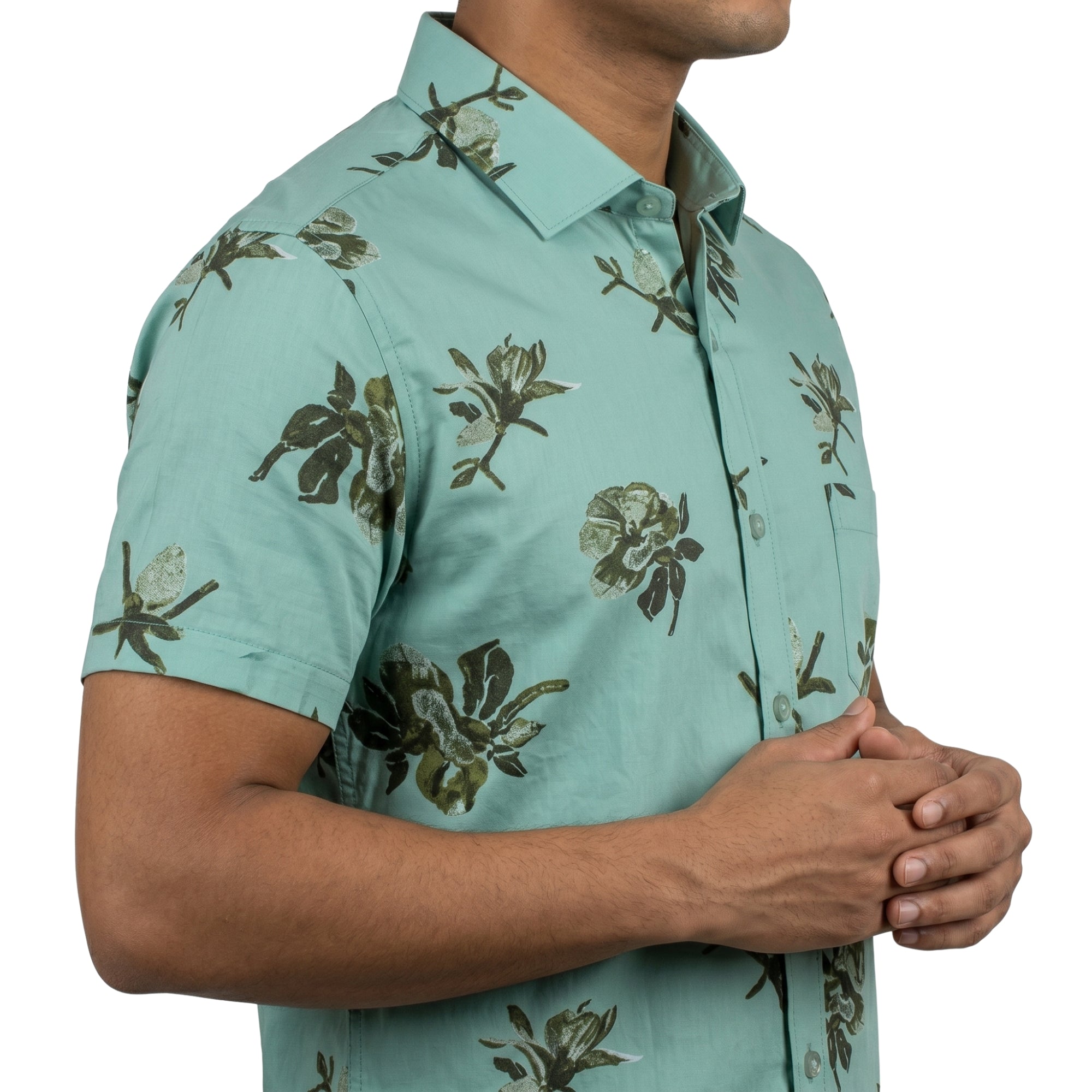 MEN HALF SLEEVE FLORAL PRINTED SHIRT - Vibrantbd.com