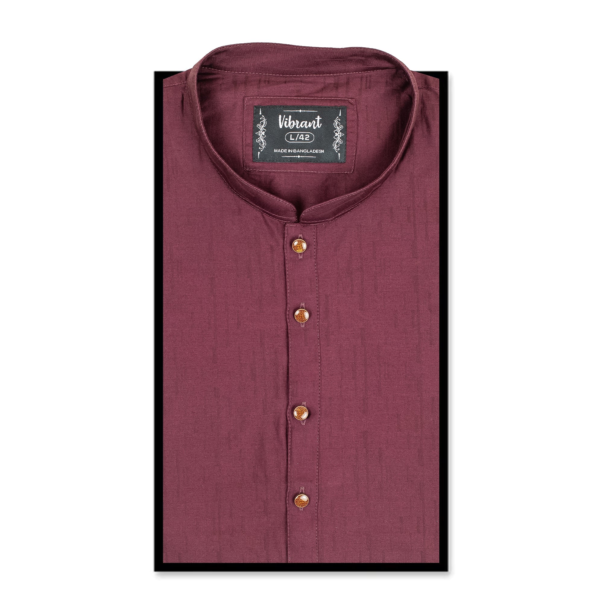 Vibrant Men's Cotton Panjabi – Maroon Classic Festive & Traditional Wear - Vibrantbd.com