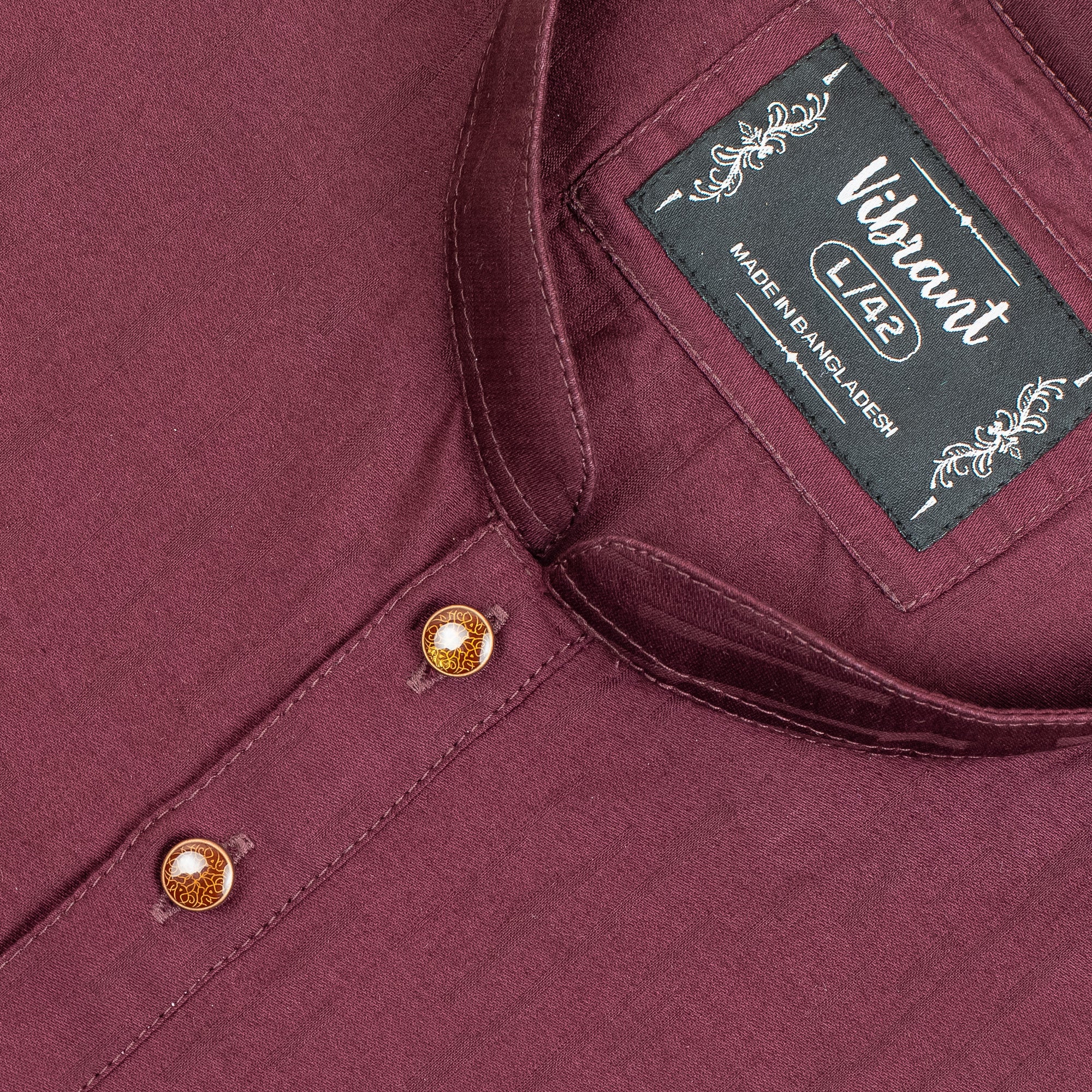 Vibrant Men's Cotton Panjabi – Maroon Classic Festive & Traditional Wear - Vibrantbd.com