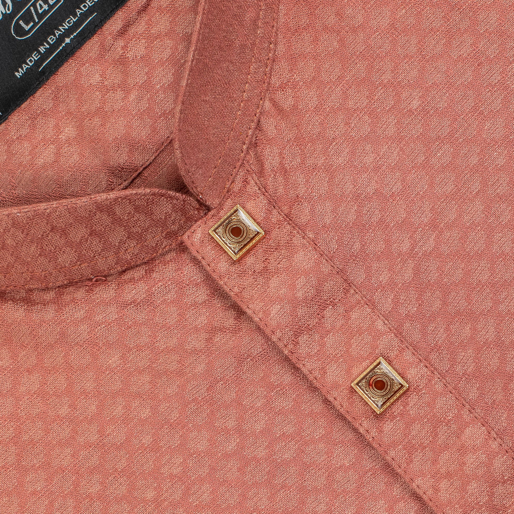 Vibrant Men’s Cotton Panjabi – Terracotta, Elegant Embroidery, Premium Comfort - Vibrantbd.com