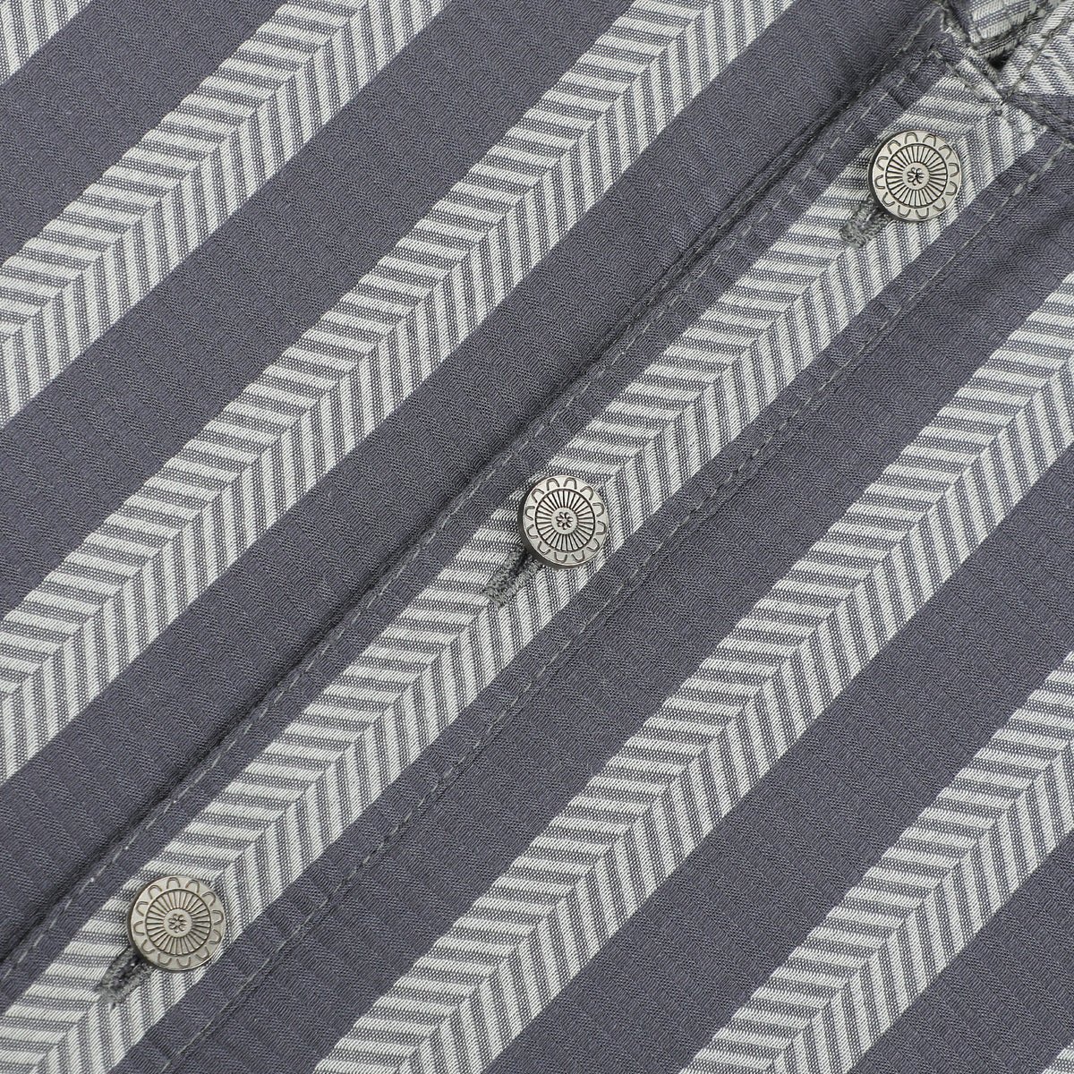 VIBRANT MEN'S SIVER GREY JACQUARD STRIPED COTTON PANJABI - Vibrantbd.com