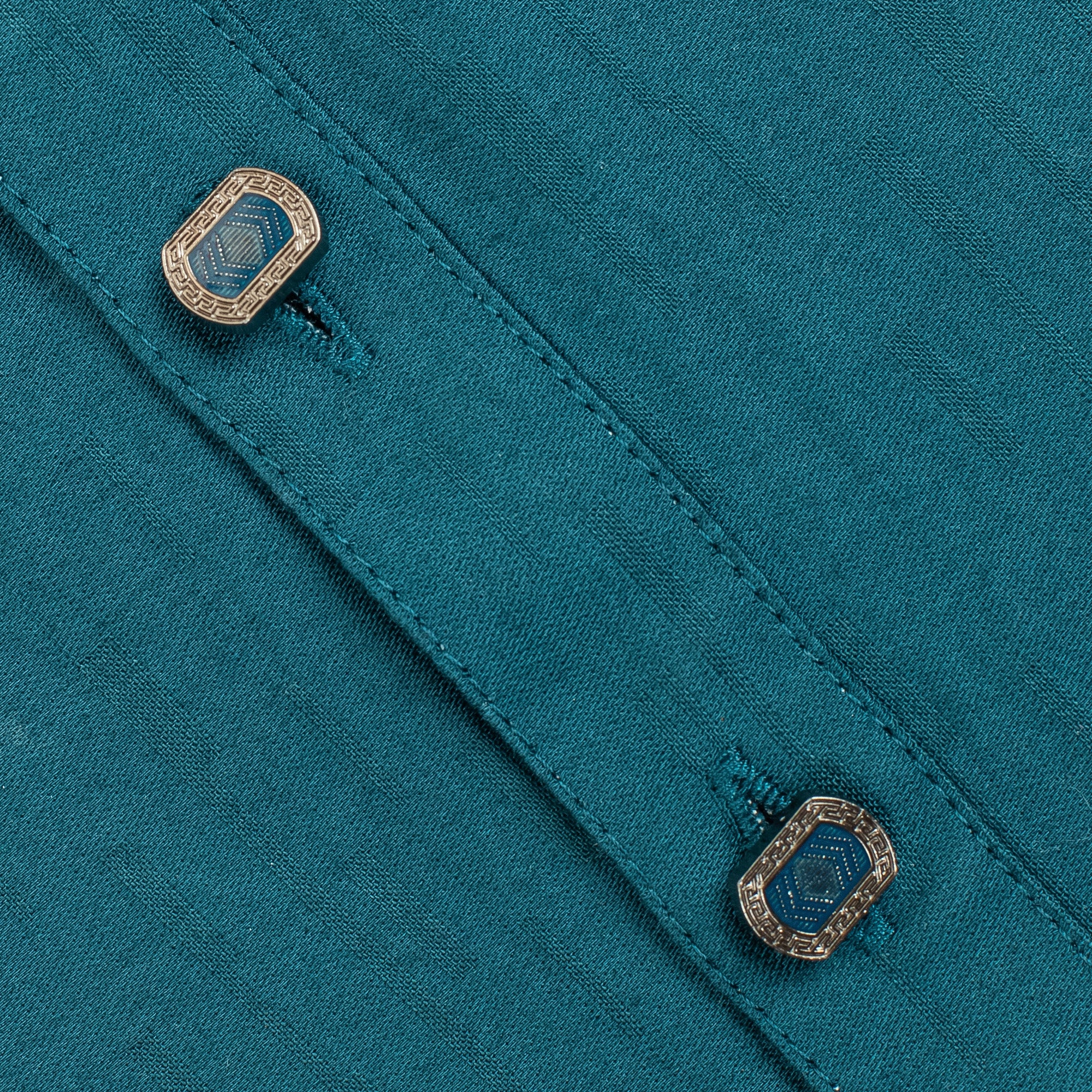 Vibrant Men's Teal Blue Cotton Panjabi – Elegant & Comfortable - Vibrantbd.com