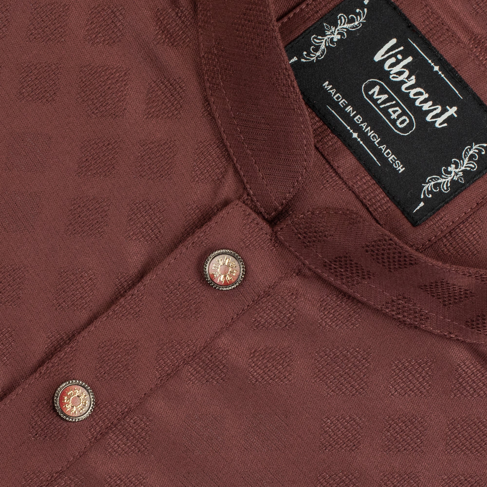 VIBRANT BROWN COTTON PANJABI WITH JAQUARD PRINT - Vibrantbd.com