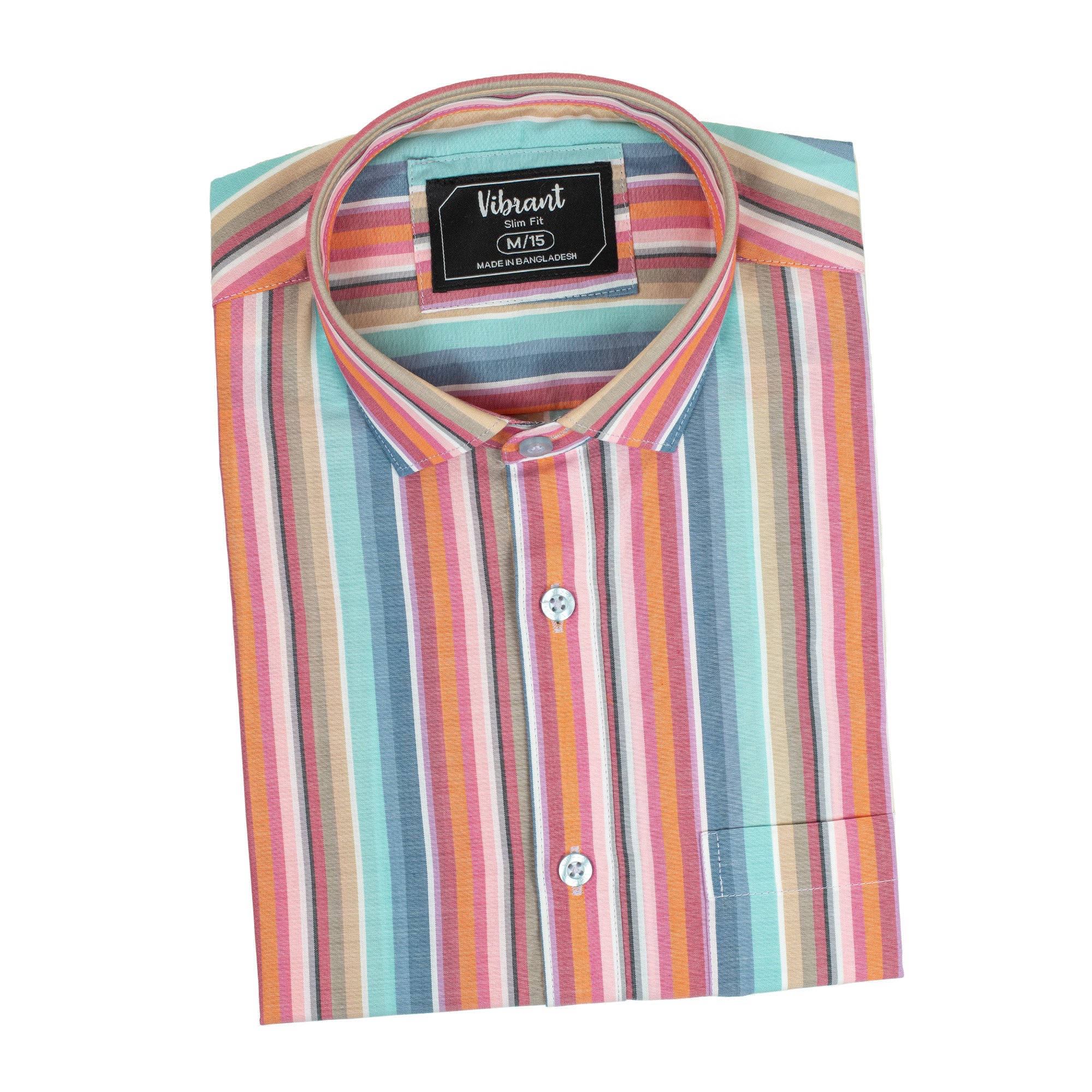 MULTI COLOR STRIPED MEN HALF SLEEVE SHIRT