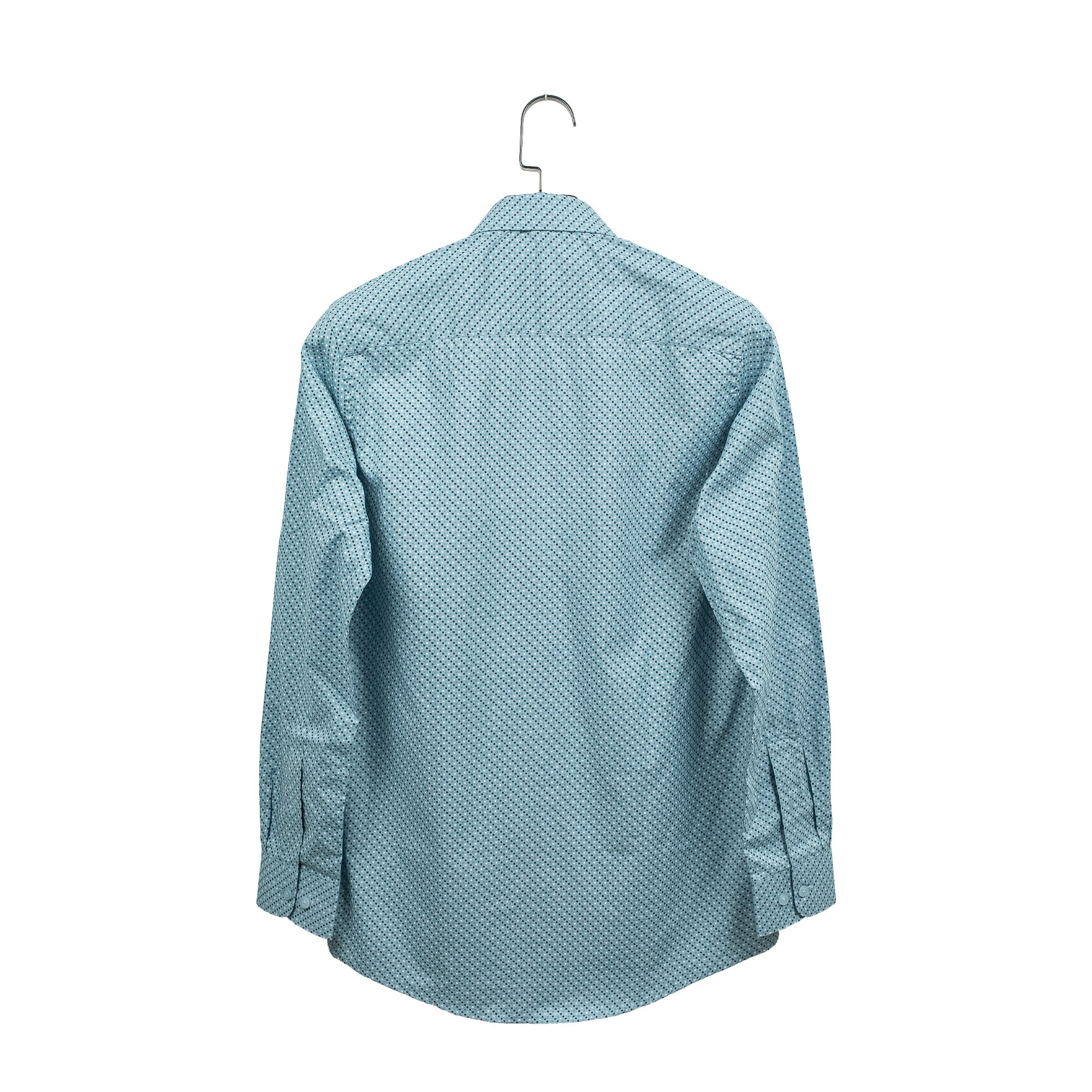 Men's Full Sleeve Cotton Printed Shirt in Sky Blue | Vibrant® Slim Fit Formal Casual Wear - Vibrantbd.com