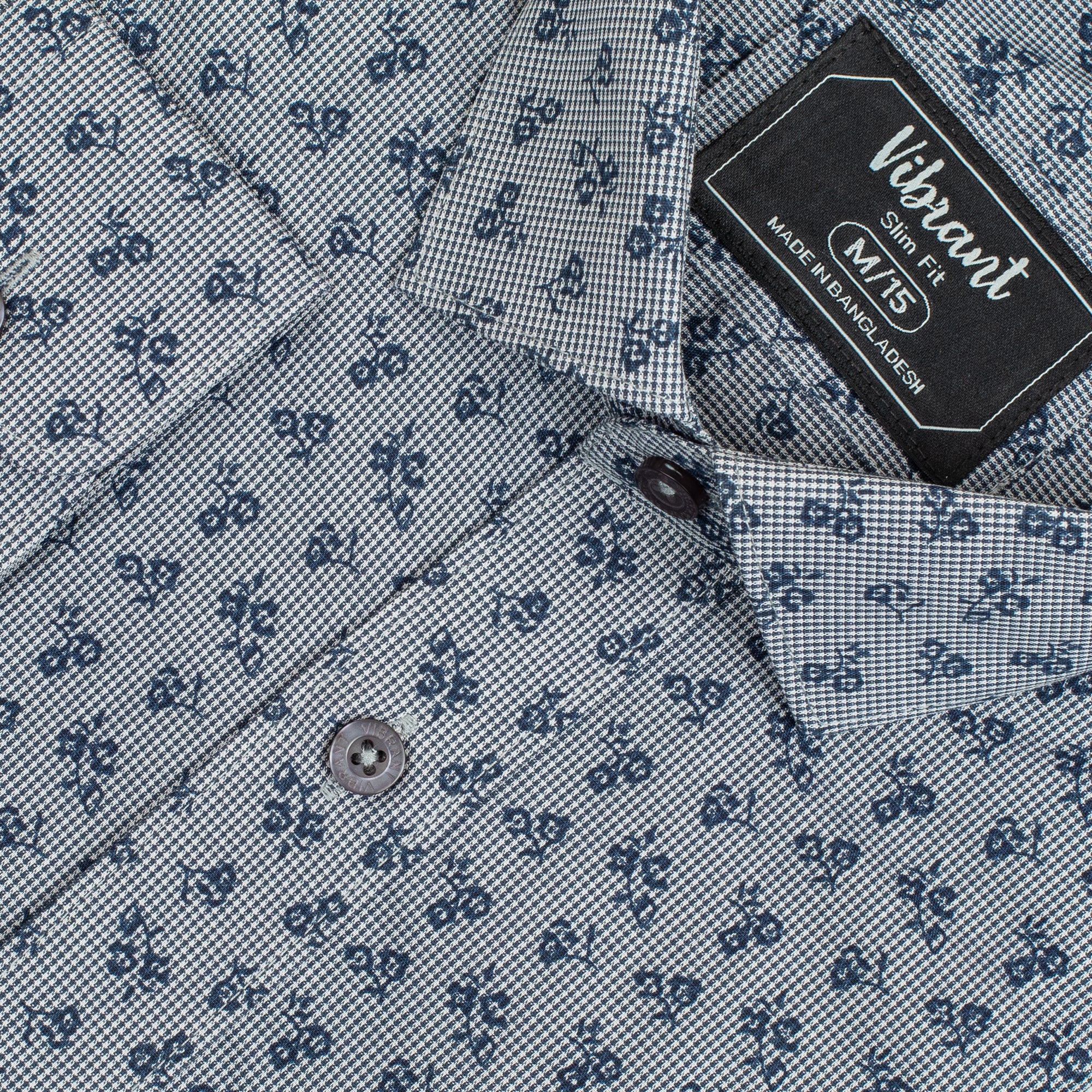 VIBRANT FLORAL MICRO PRINT SLIM FIT MEN’S CASUAL SHIRT