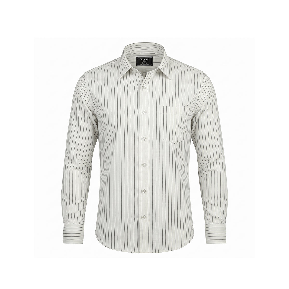 VIBRANT MEN’S STRIPED SLIM FIT FORMAL FULL SHIRT