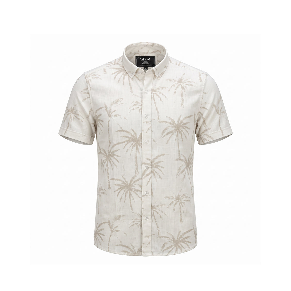VIBRANT MEN HALF SLEEVE PALM PRINTED SHIRT
