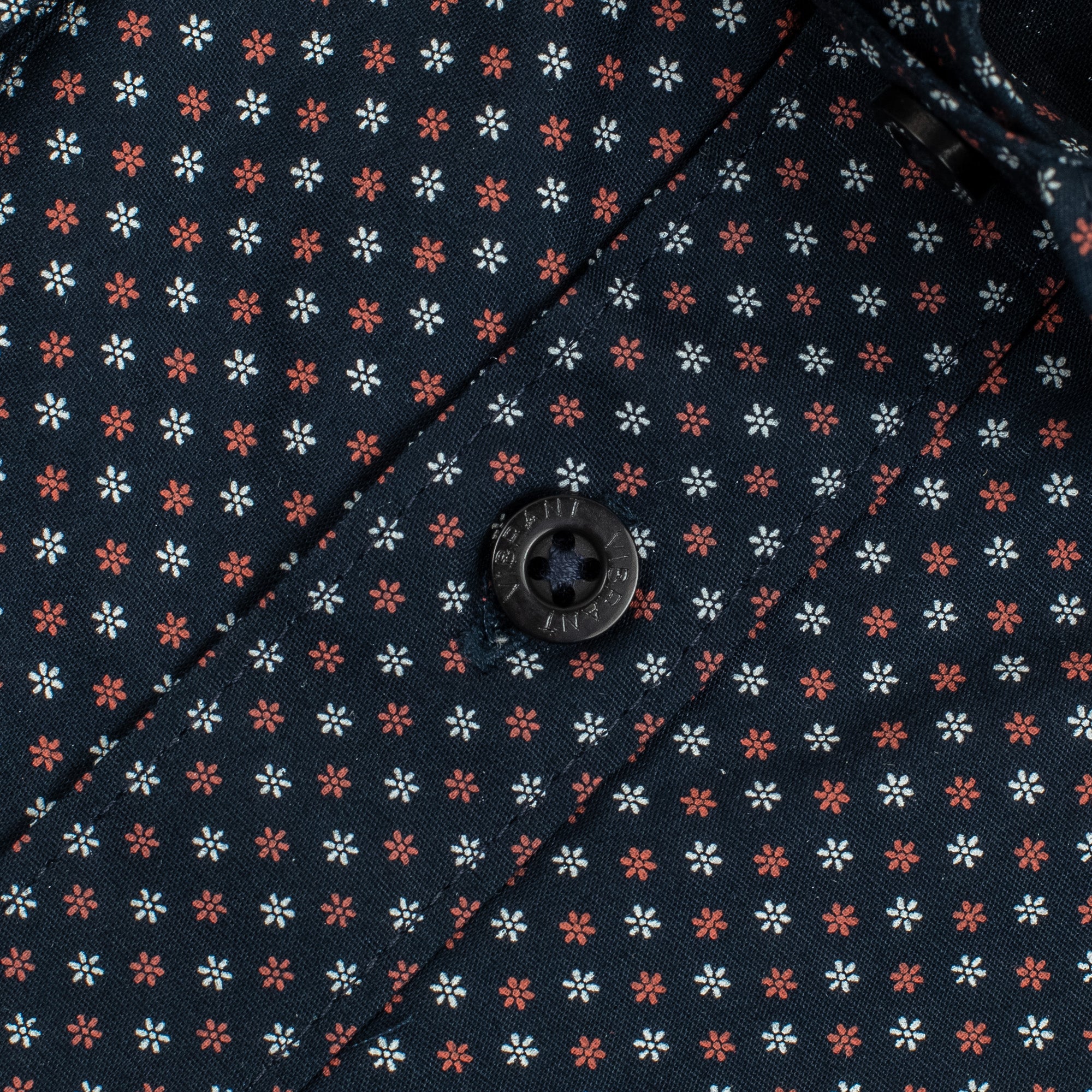 Vibrant Men's Black Cotton Full Sleeve Shirt - Stylish Slim Fit with Subtle Print - Vibrantbd.com