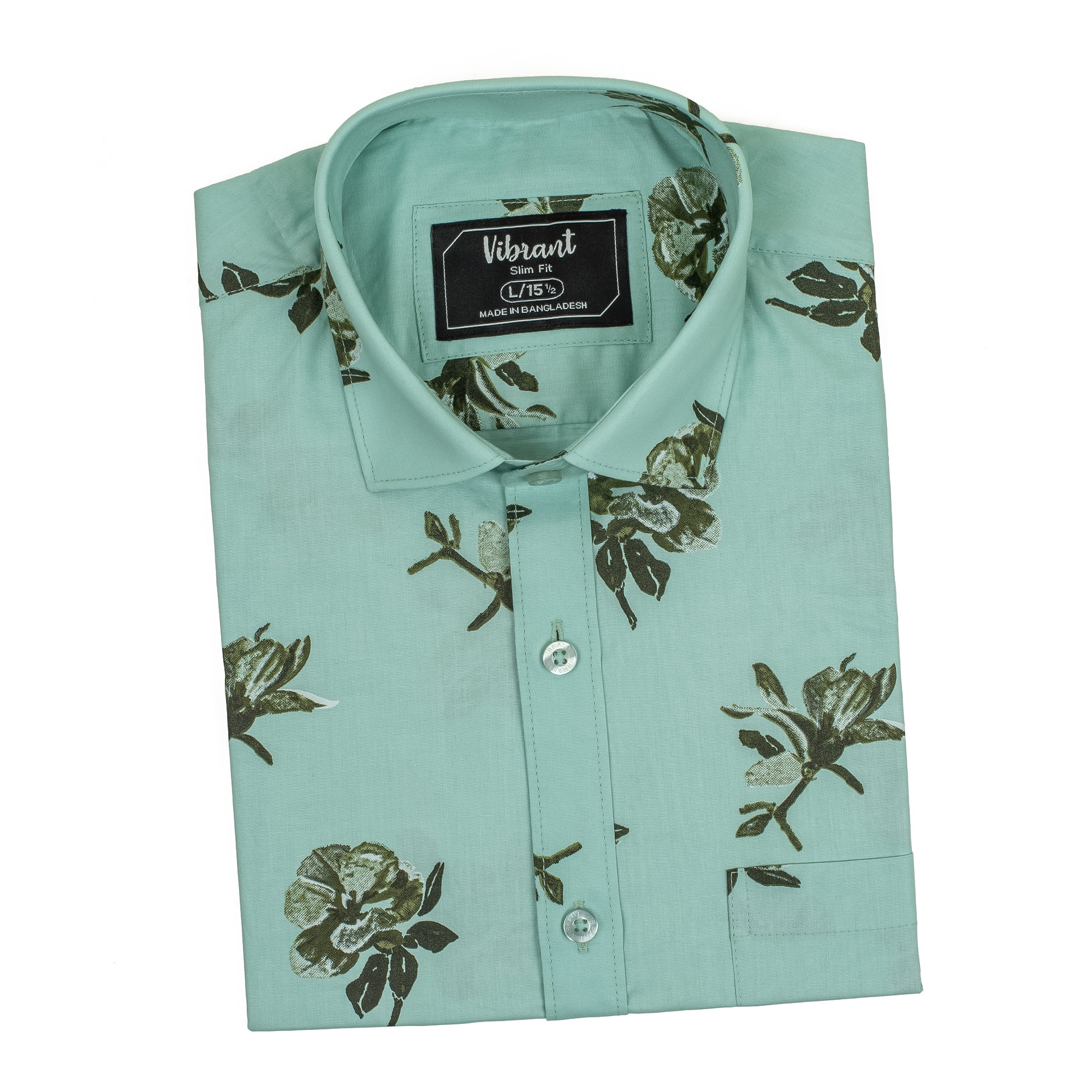 MEN HALF SLEEVE FLORAL PRINTED SHIRT - Vibrantbd.com