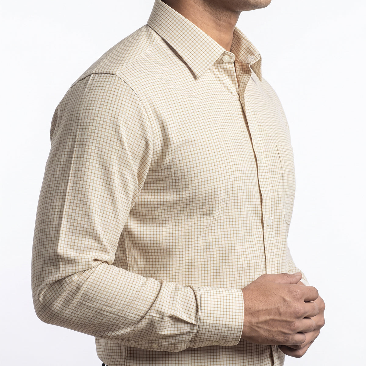 VIBRANT MEN’S CHECK SLIM FIT FORMAL FULL SHIRT