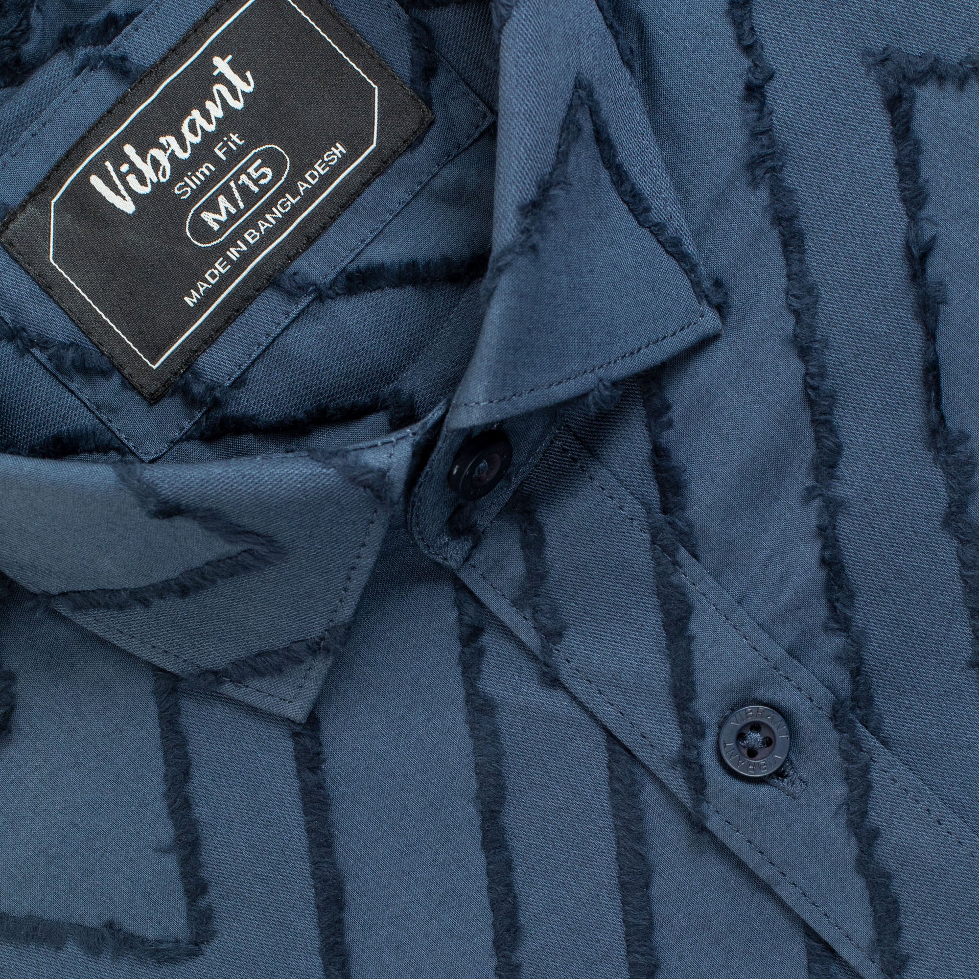 NAVY BLUE COLOR MEN HALF SLEEVE SHIRT - Vibrantbd.com