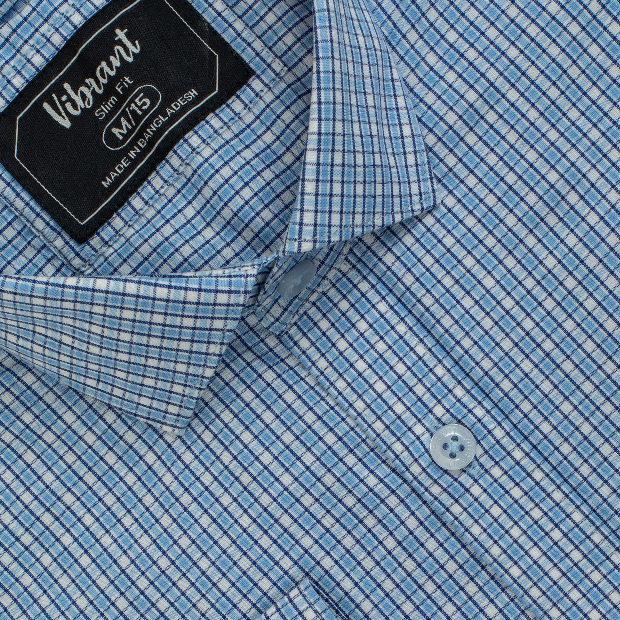 LIGHT BLUE COLOR MEN FULL SLEEVE CHECK SHIRT - Vibrantbd.com