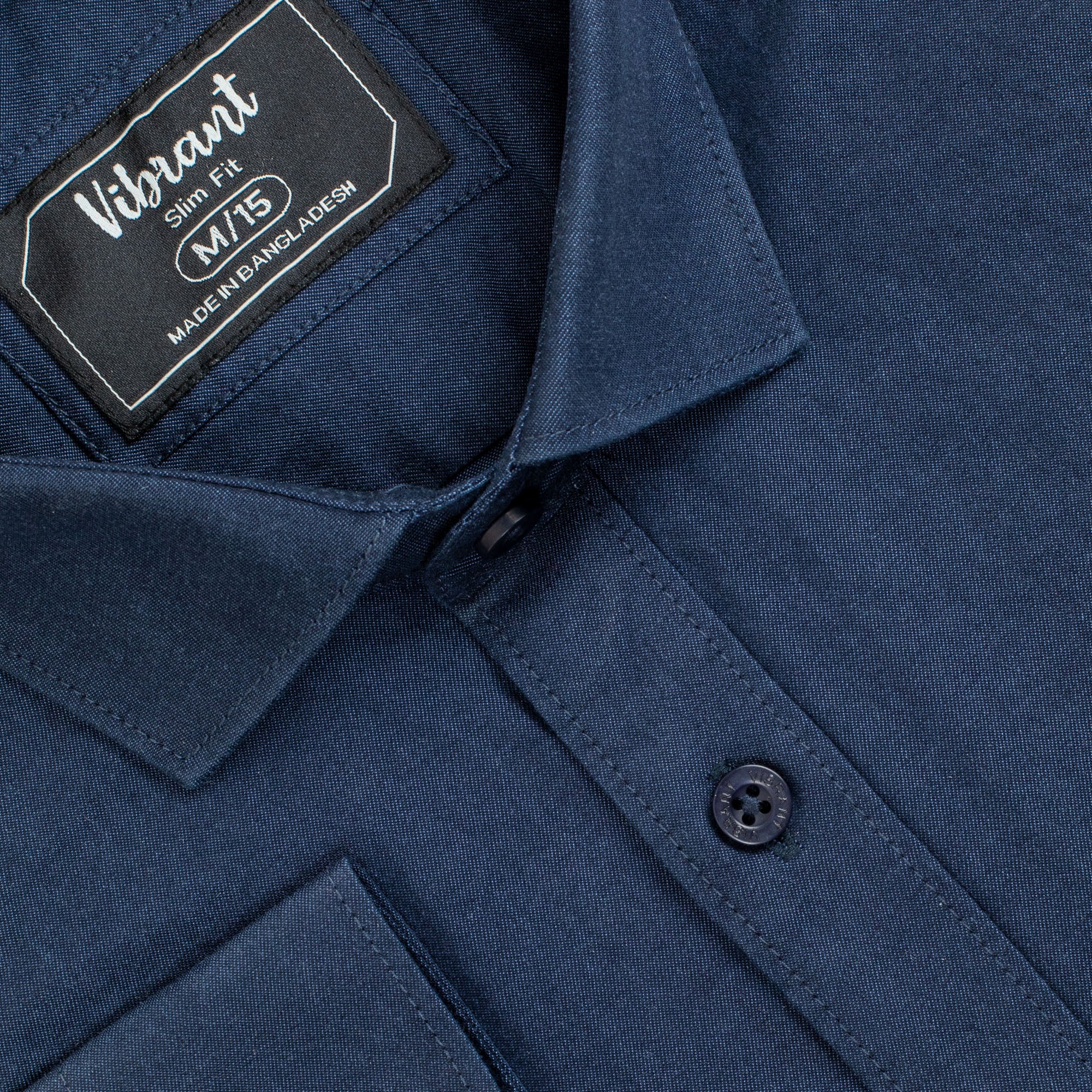 NAVY BLUE COLOR MEN FULL SLEEVE SHIRT - Vibrantbd.com