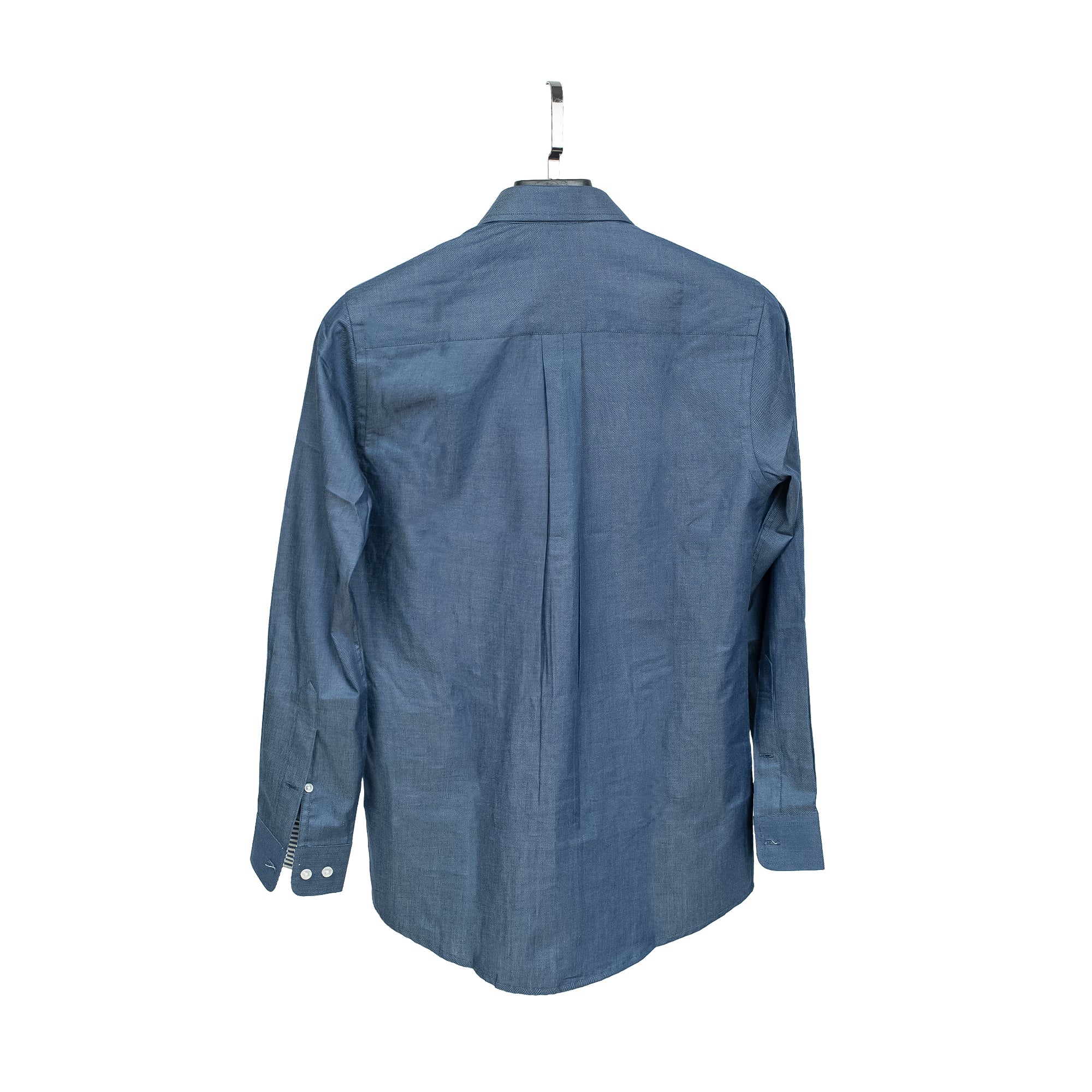 Men's Full Sleeve Cotton Shirt in Navy Blue | Vibrant® Slim Fit Casual Formal Wear - Vibrantbd.com