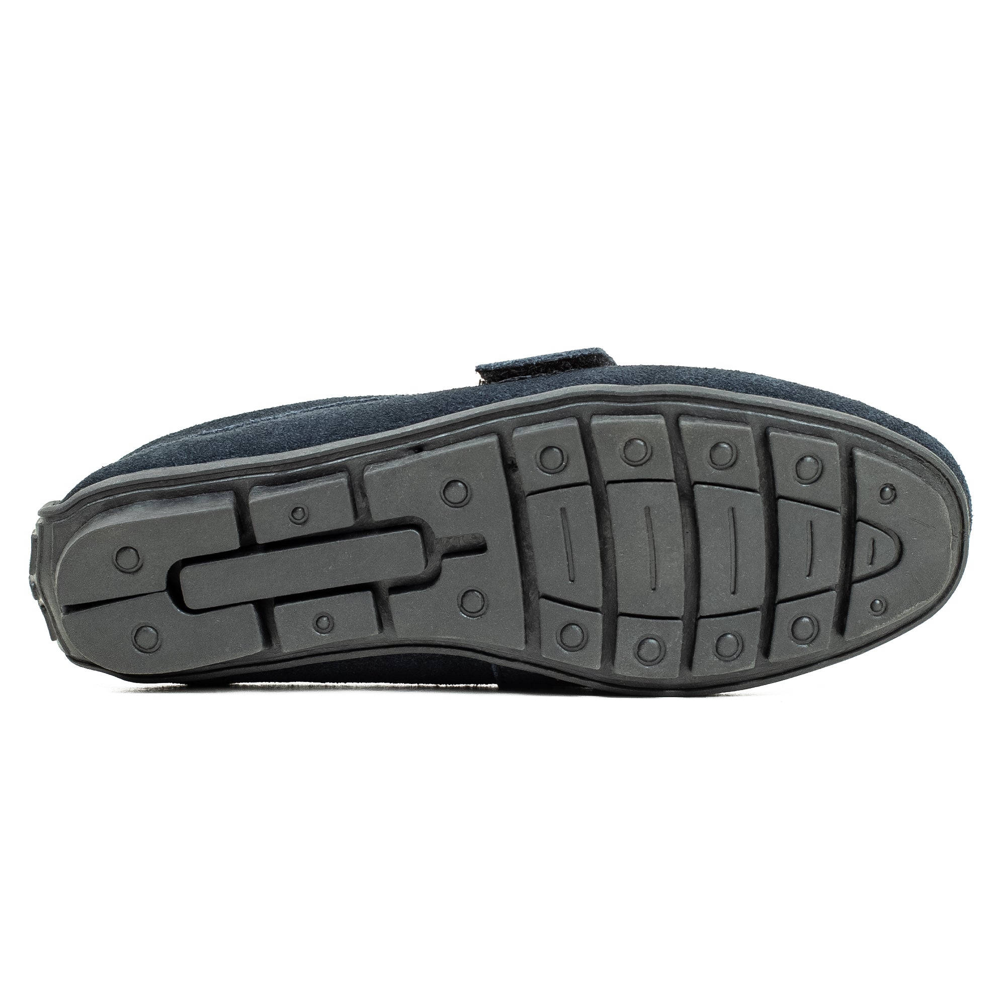 Vibrant Kids Navy Blue Nubuck Leather Moccasin Shoes with Cushioned Insole and Durable TPR Outsole - Vibrantbd.com