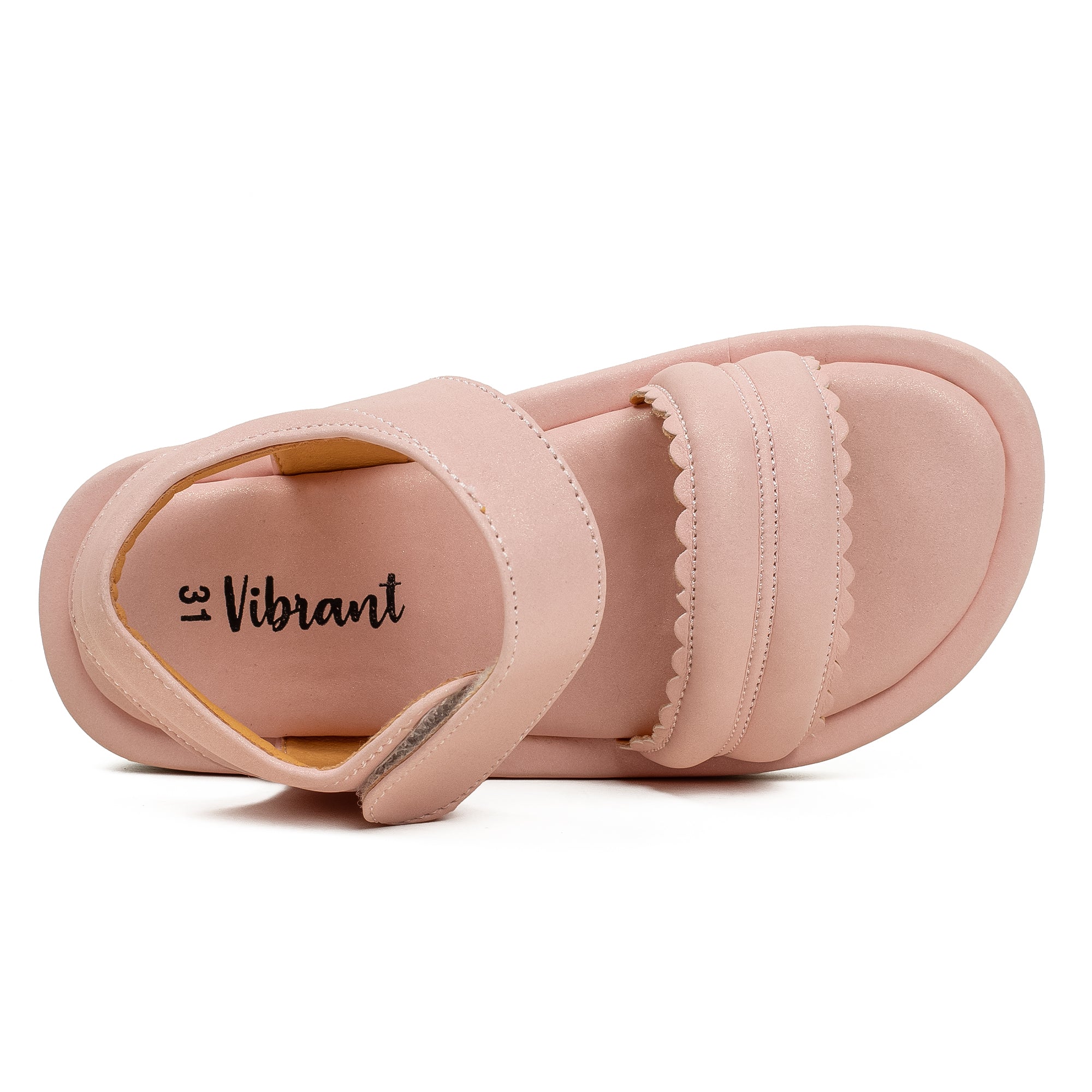 Vibrant Girls' Summer Pink Sandals – Soft PU Leather Shoes with Cushioned Insole & EVA Sole - Vibrantbd.com