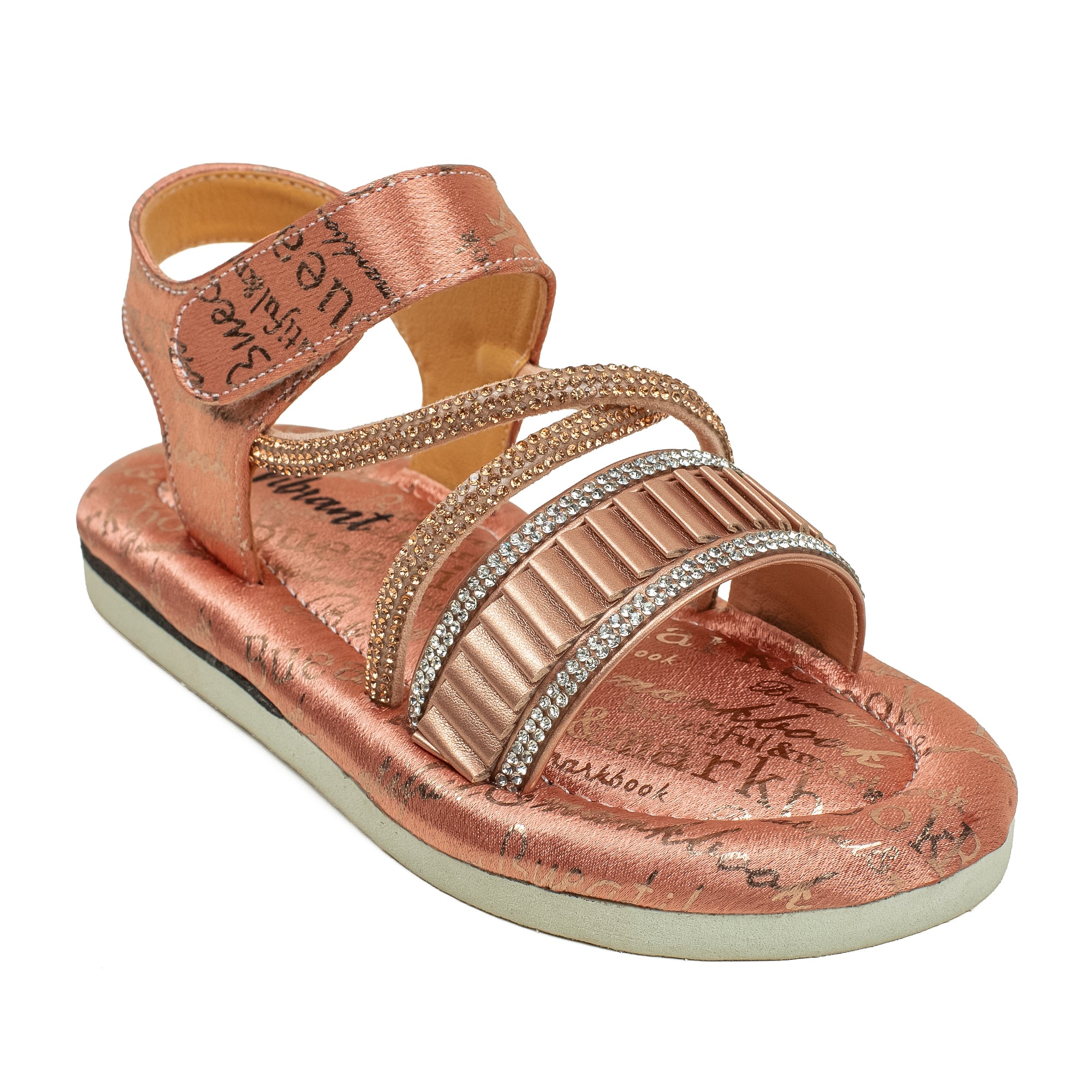 Vibrant Girls' Summer Rose Gold Sandals – Soft PU Leather Shoes with Cushioned Insole & EVA Sole - Vibrantbd.com