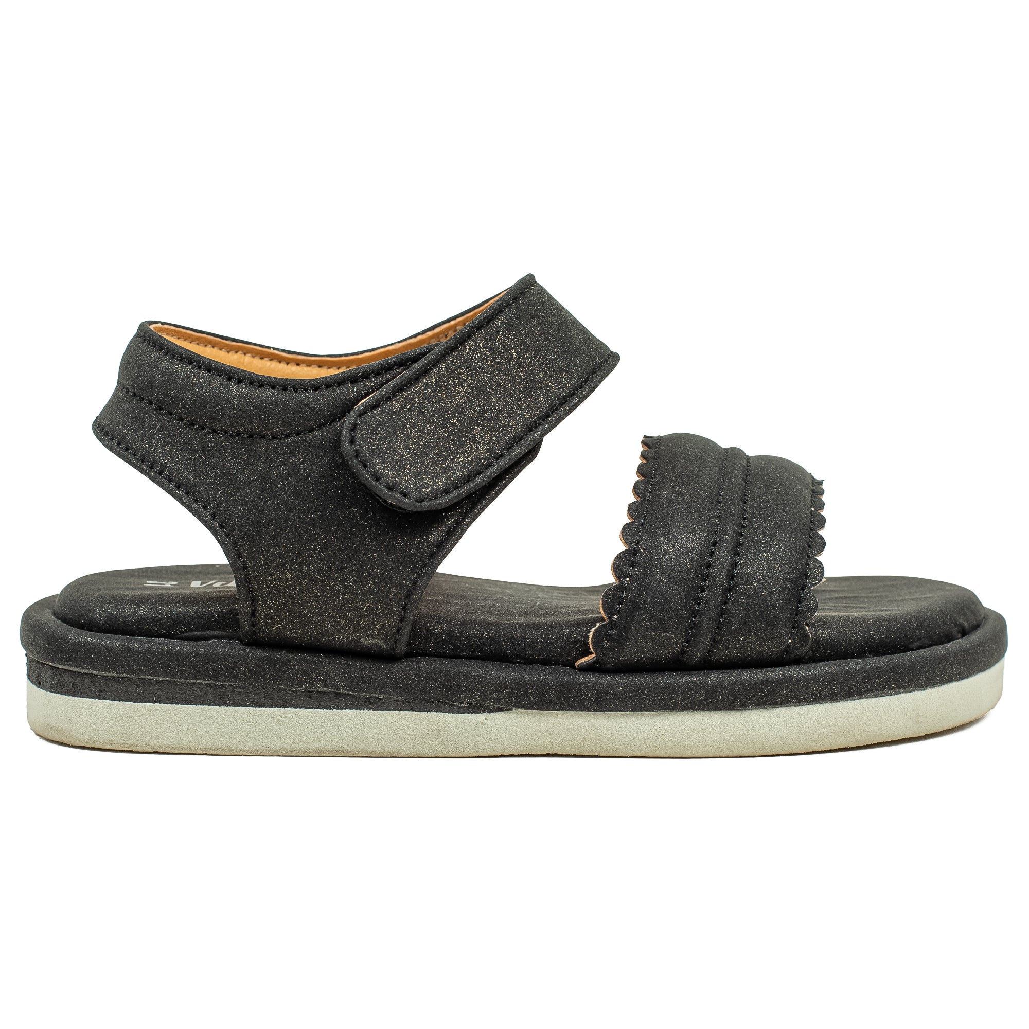 Vibrant Girls' Summer Black Sandals – Soft PU Leather Shoes with Cushioned Insole & EVA Sole - Vibrantbd.com