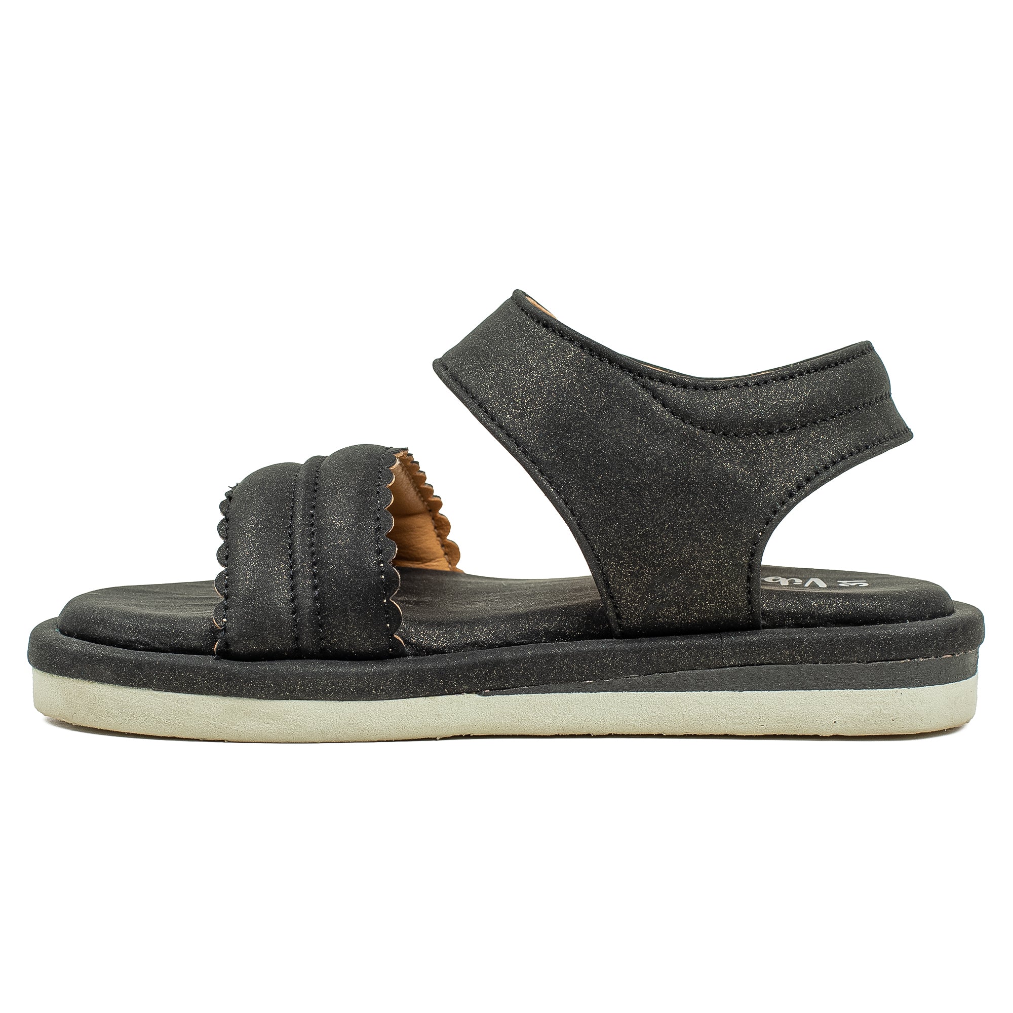 Vibrant Girls' Summer Black Sandals – Soft PU Leather Shoes with Cushioned Insole & EVA Sole - Vibrantbd.com