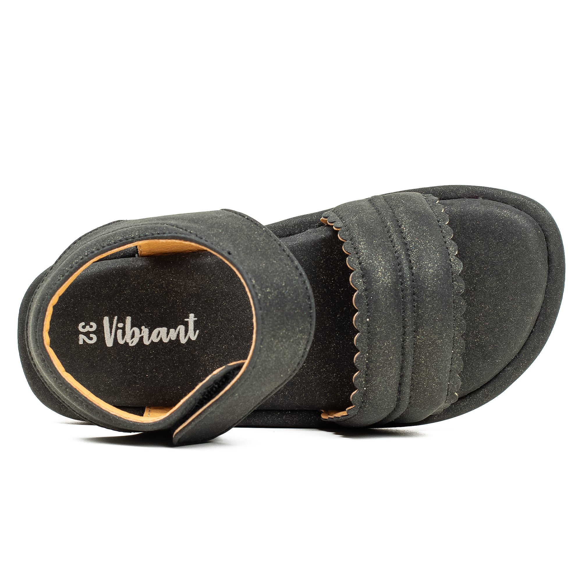 Vibrant Girls' Summer Black Sandals – Soft PU Leather Shoes with Cushioned Insole & EVA Sole - Vibrantbd.com