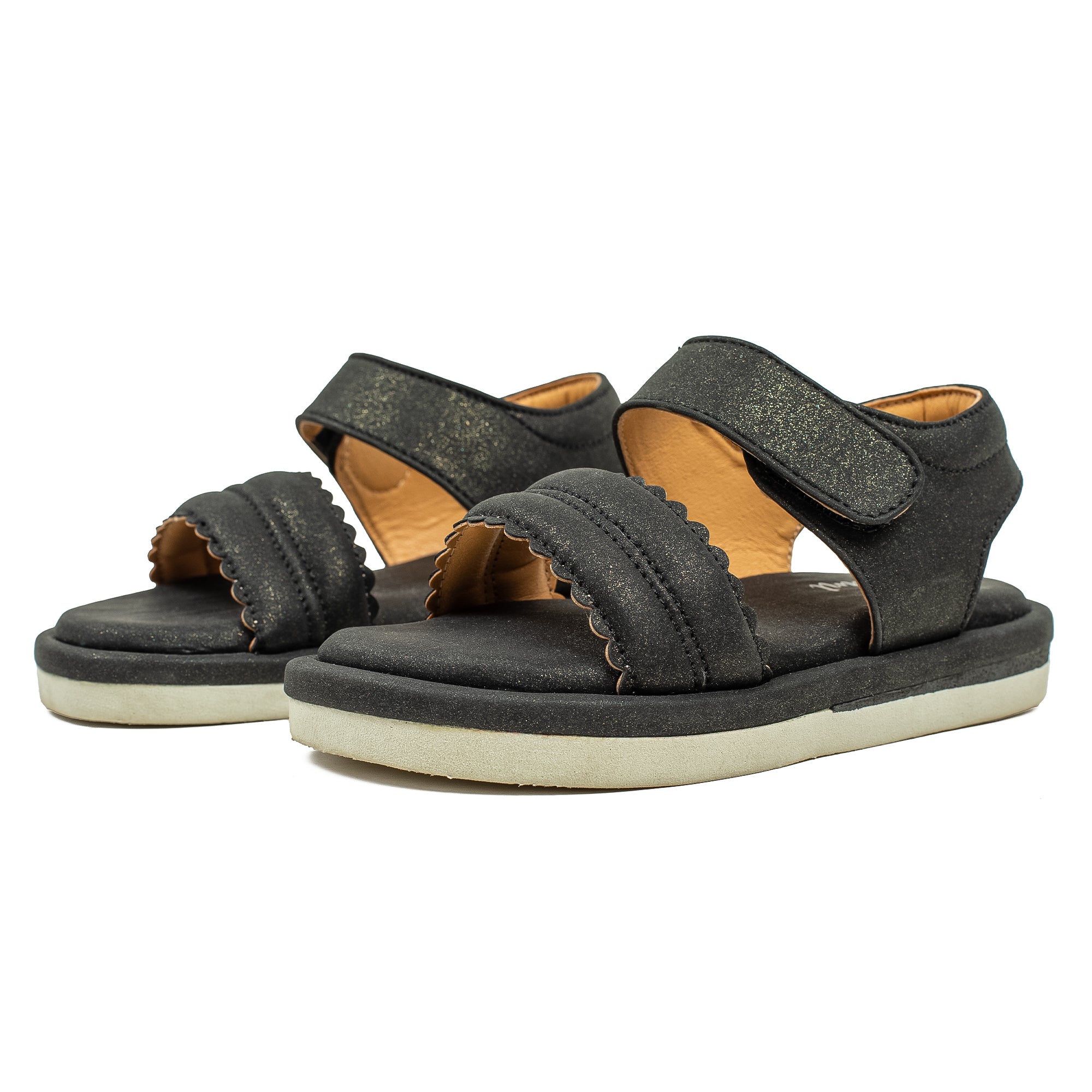 Vibrant Girls' Summer Black Sandals – Soft PU Leather Shoes with Cushioned Insole & EVA Sole - Vibrantbd.com