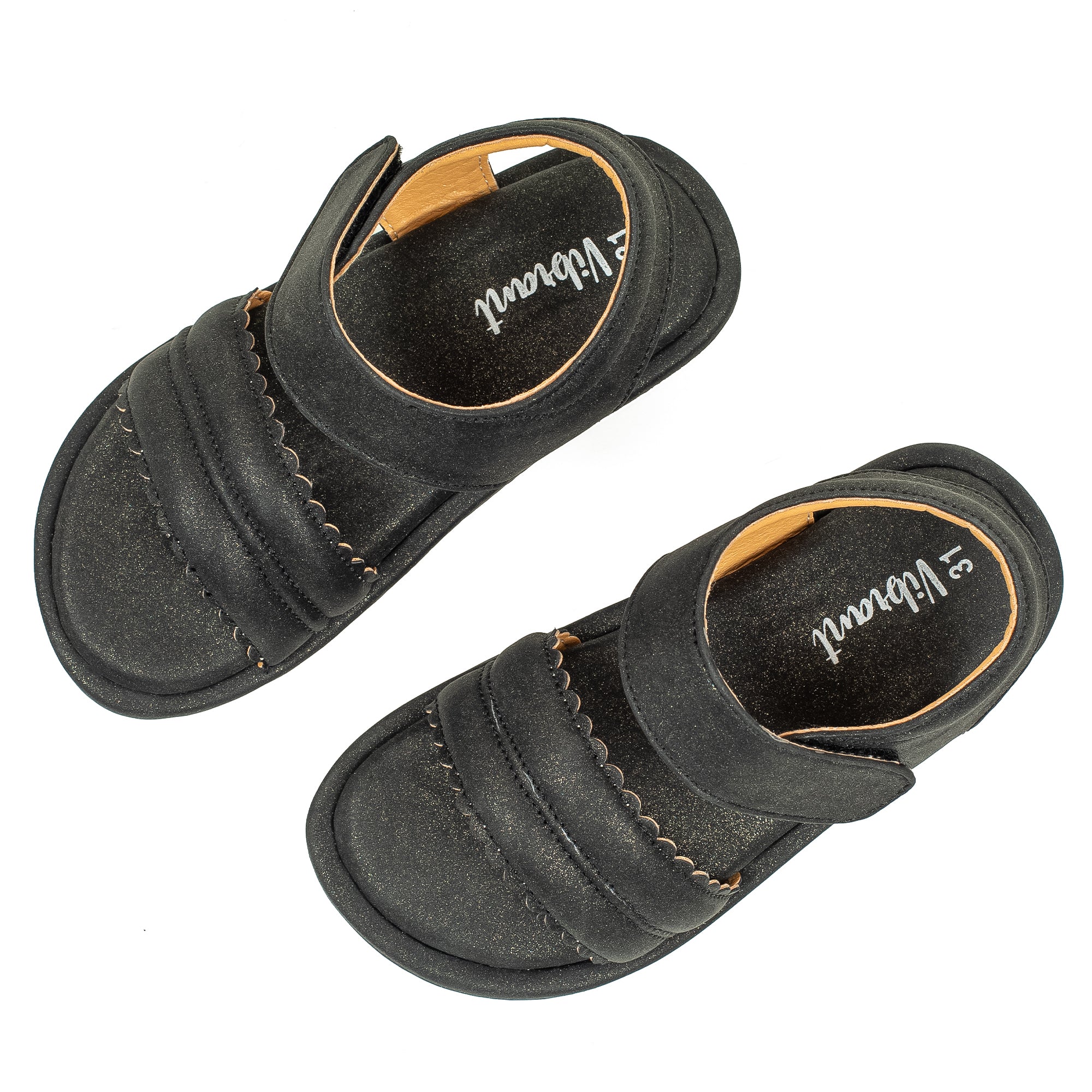 Vibrant Girls' Summer Black Sandals – Soft PU Leather Shoes with Cushioned Insole & EVA Sole - Vibrantbd.com
