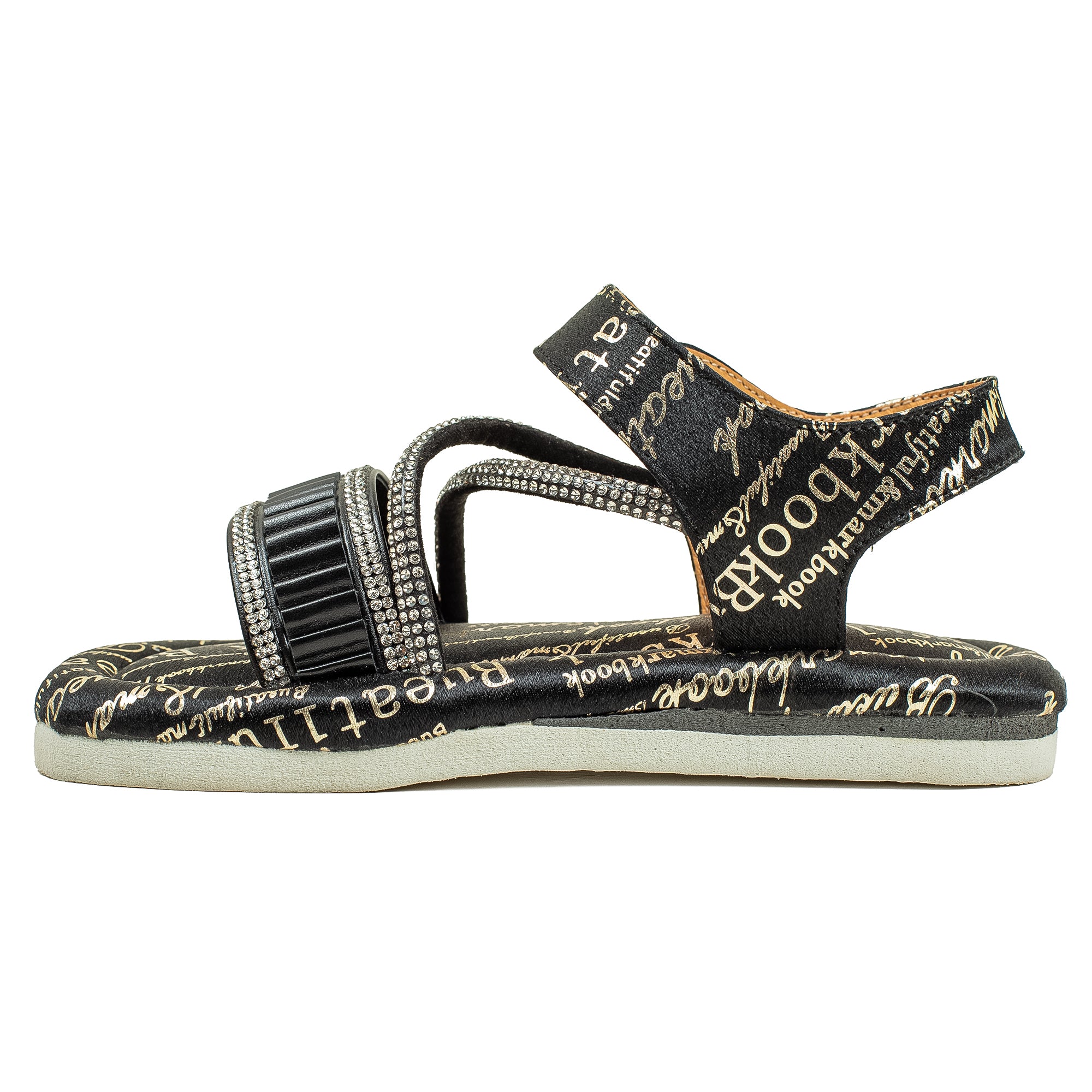 Vibrant Girls' Summer Black Sandals – Soft PU Leather Shoes with Cushioned Insole & EVA Sole - Vibrantbd.com