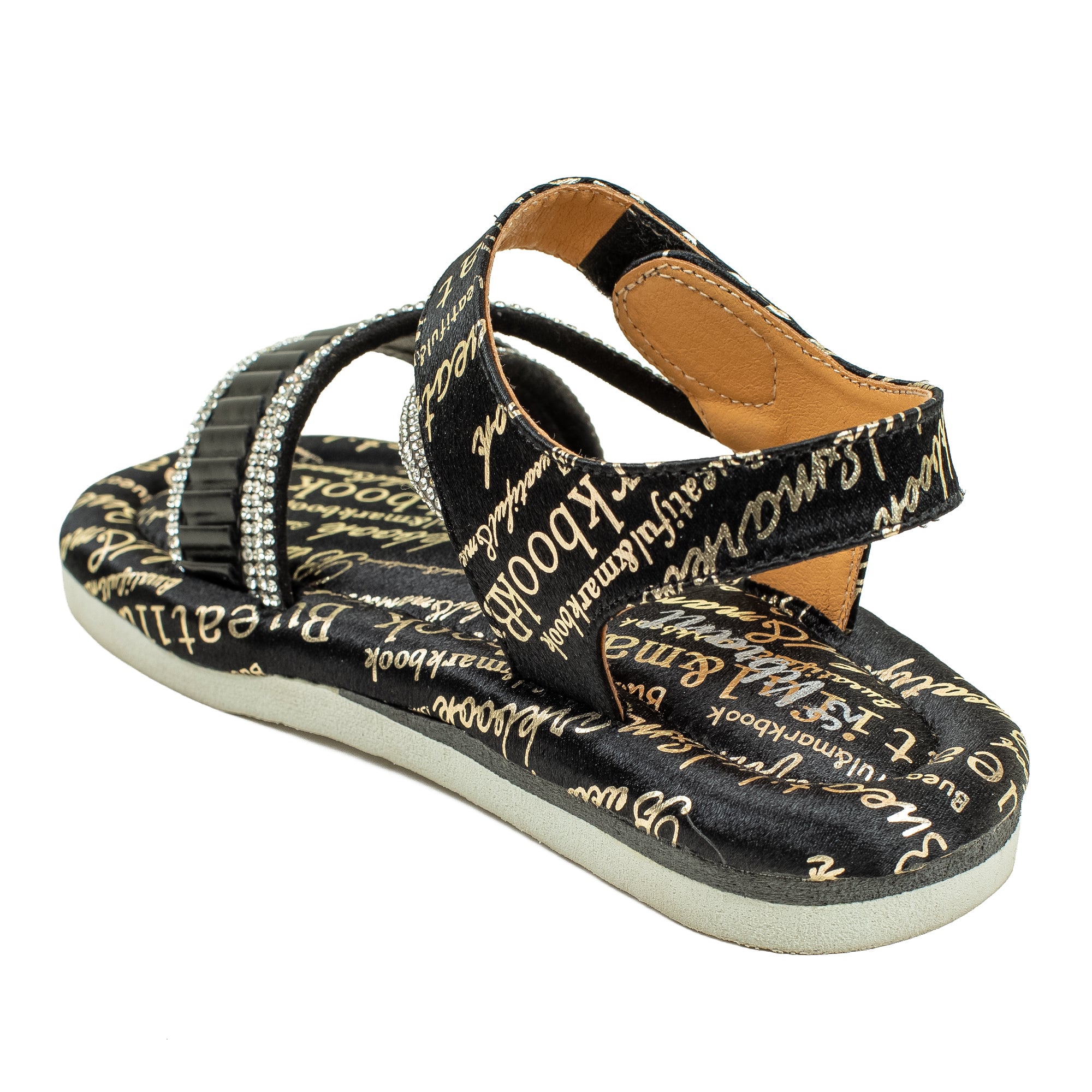 Vibrant Girls' Summer Black Sandals – Soft PU Leather Shoes with Cushioned Insole & EVA Sole - Vibrantbd.com