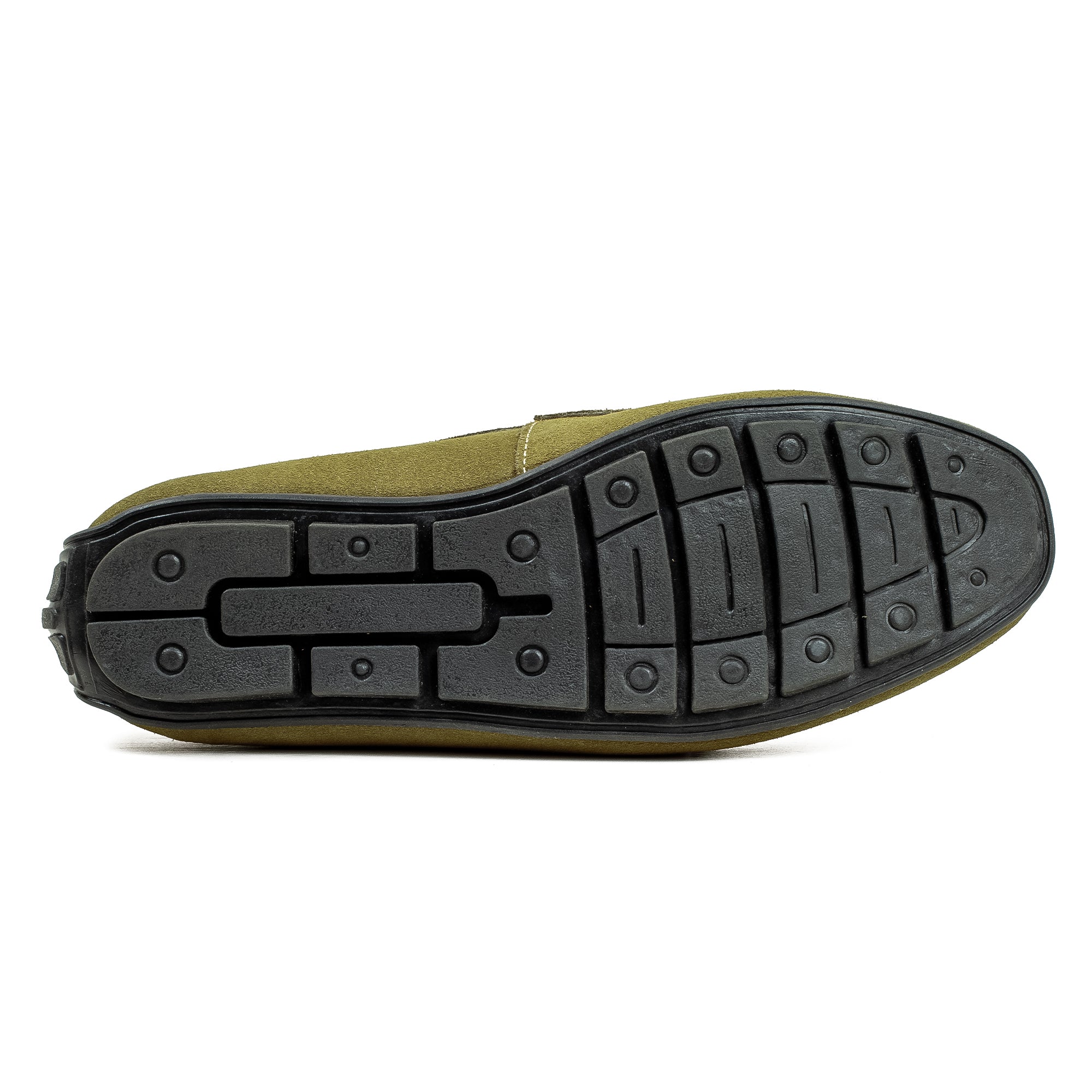 Vibrant Kids Olive Nubuck Leather Moccasin Shoes with Cushioned Insole and Durable TPR Outsole - Vibrantbd.com