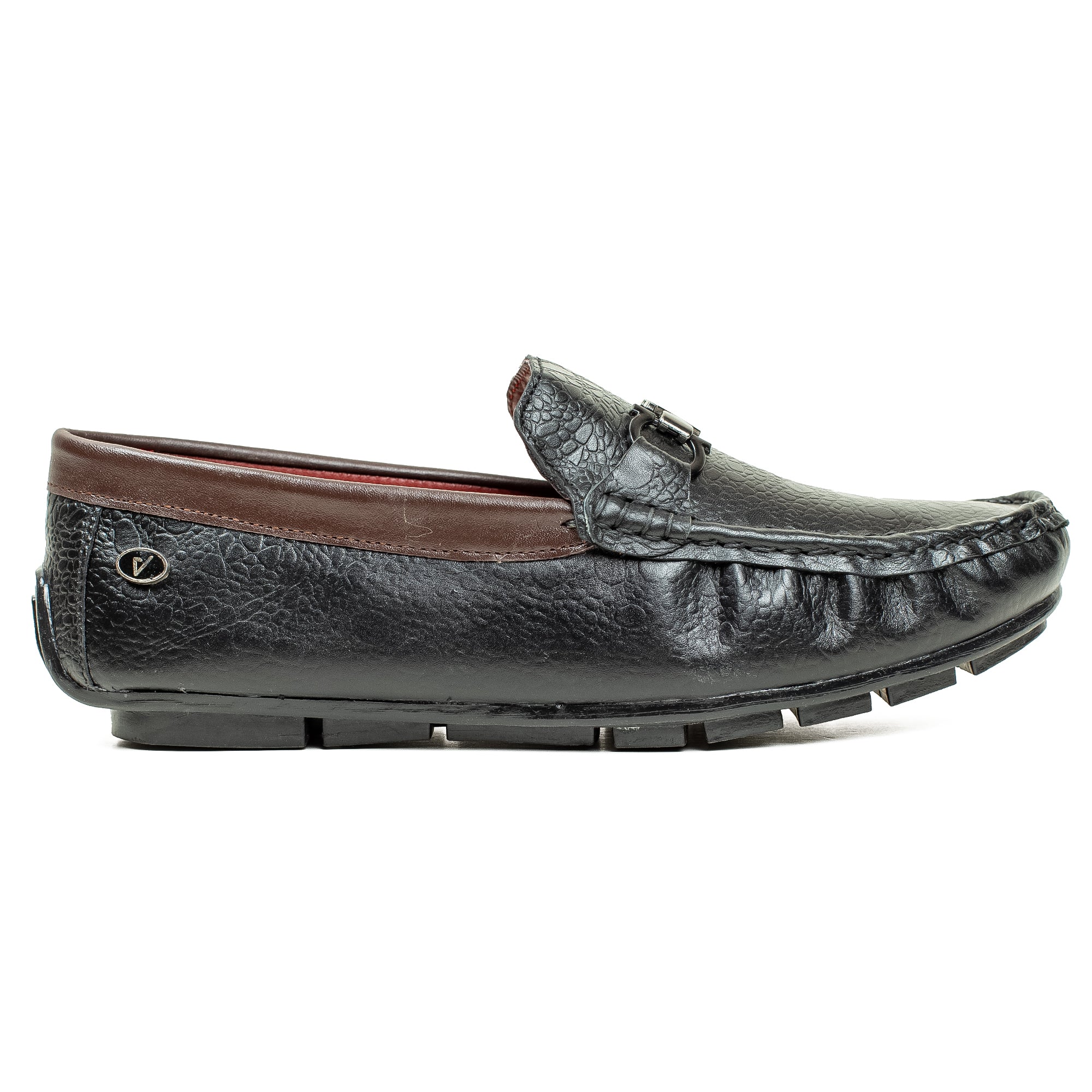 Vibrant Kids Black Moccasin Shoes with Cushioned Insole and Durable TPR Outsole - Vibrantbd.com