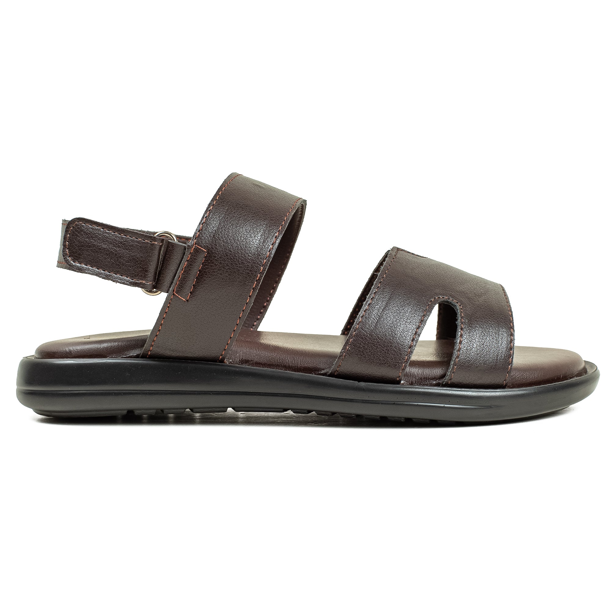 Vibrant Children's Sandal - Brown Synthetic Leather, Lightweight PU Sole, Comfortable Padded Insole - Vibrantbd.com
