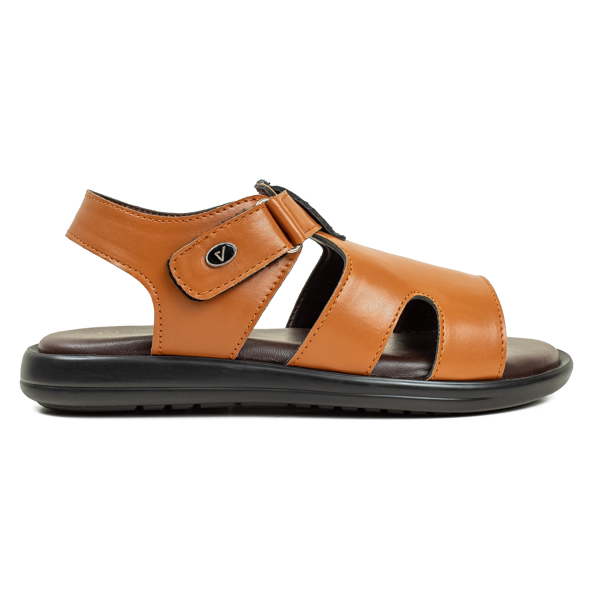 Vibrant Kids’ Sandal – Tan Synthetic Leather, Lightweight PU Sole, Cushioned Insole for All-Day Comfort - Vibrantbd.com