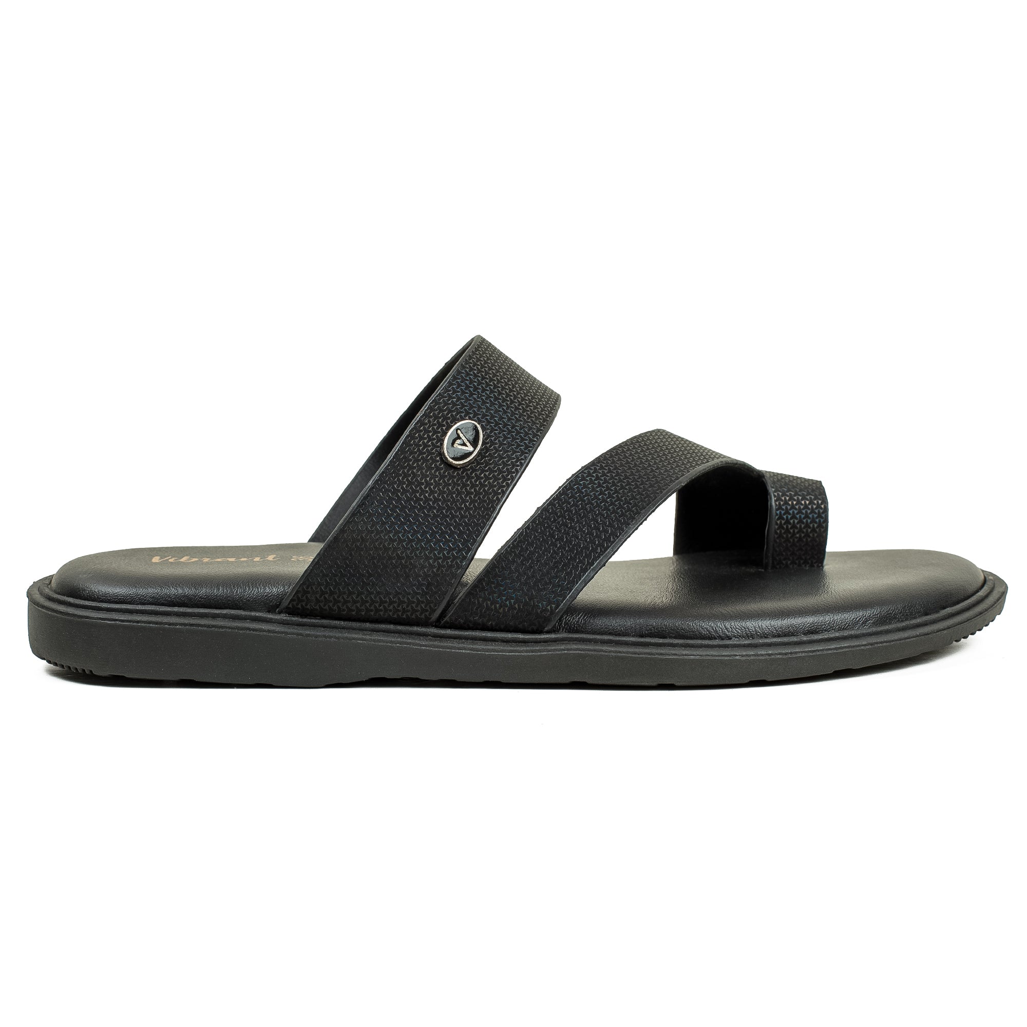 Vibrant Boys' Black Toe-Post Sandal – Stylish PU Leather Sandal with Soft Insole & TPR Sole - Vibrantbd.com