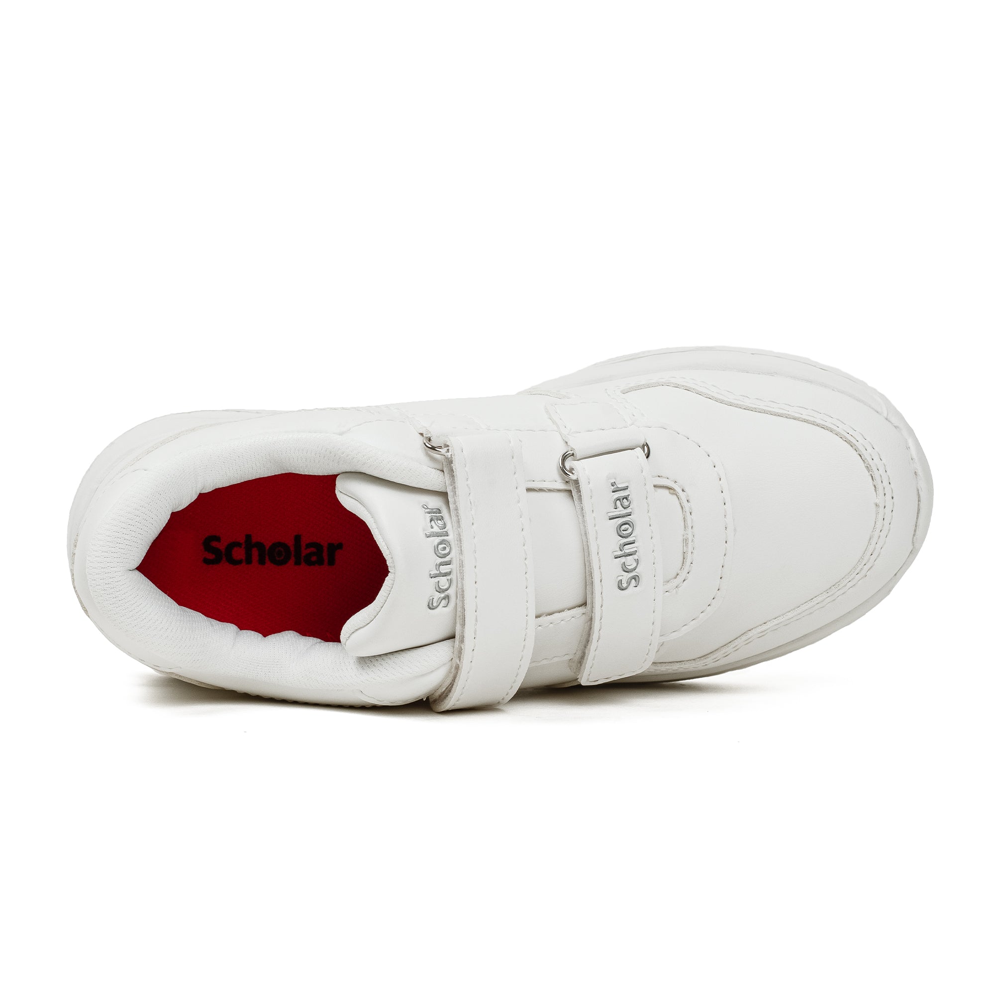 Kids' White Velcro School Sneakers | PU Upper with Phylon Outsole & Cushioned Insole - Vibrantbd.com