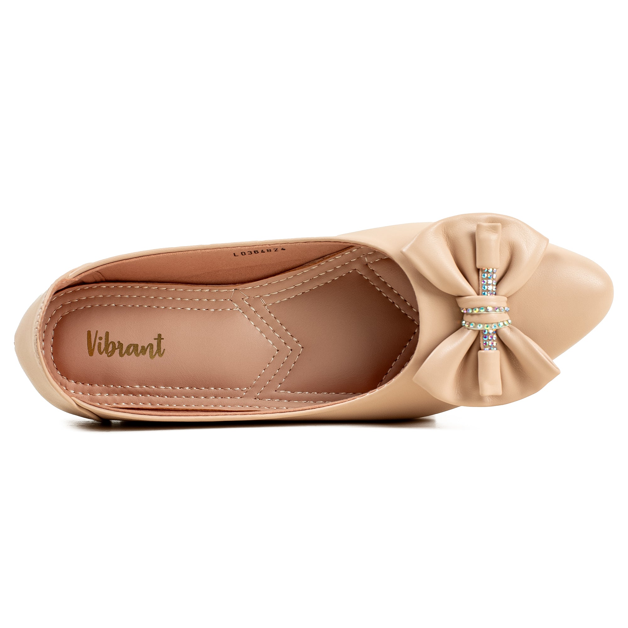 Vibrant Beige Ballerina Flats for Women – PU Leather, Cushioned Comfort & Trendy Design - Vibrantbd.com