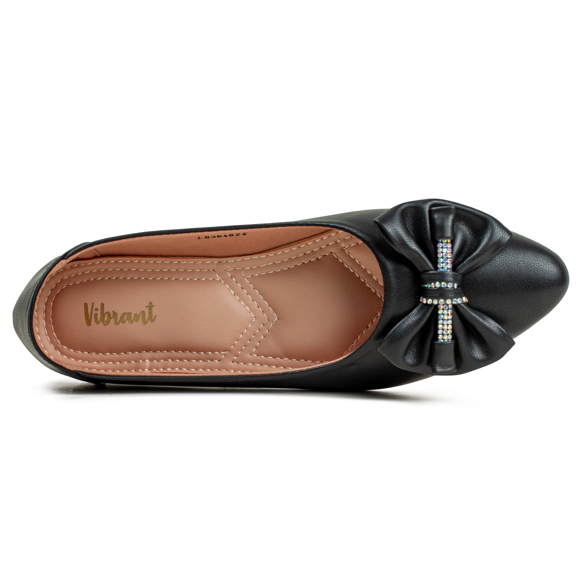 Vibrant Black Ballerina Flats for Women – PU Leather, Cushioned Comfort & Trendy Design - Vibrantbd.com
