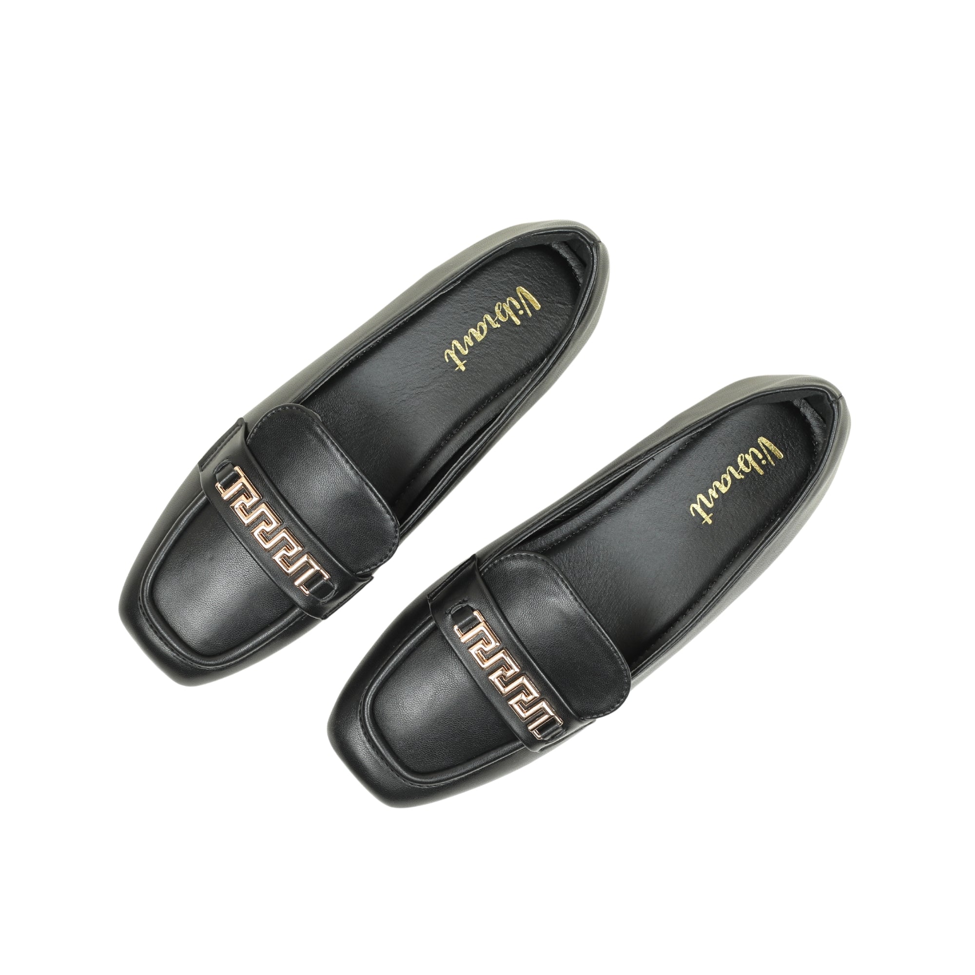 VIBRANT CHIC CHAIN BLACK LADIES LOAFER SHOES - Vibrantbd.com