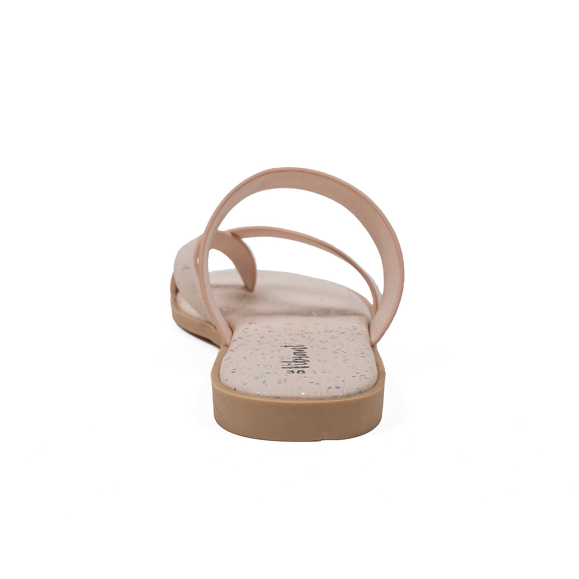 Vibrant Women's Beige Flat Sandals – Stylish PU Leather Slip-On with Cushioned Insole for Everyday Comfort - Vibrantbd.com