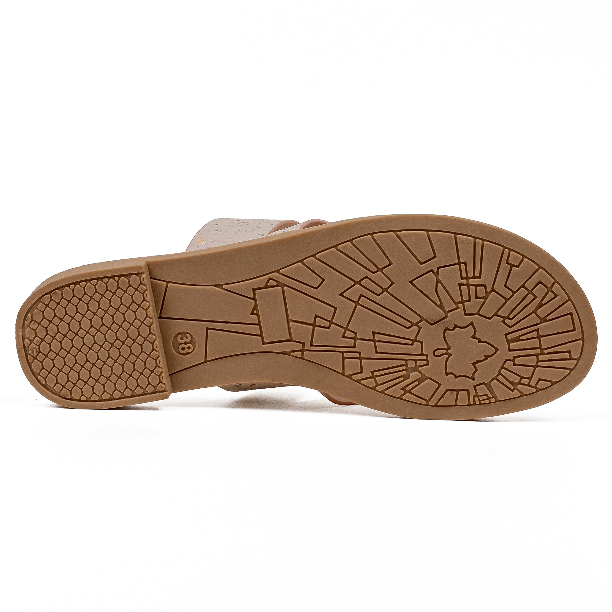 Vibrant Women's Beige Flat Sandals – Stylish PU Leather Slip-On with Cushioned Insole for Everyday Comfort - Vibrantbd.com