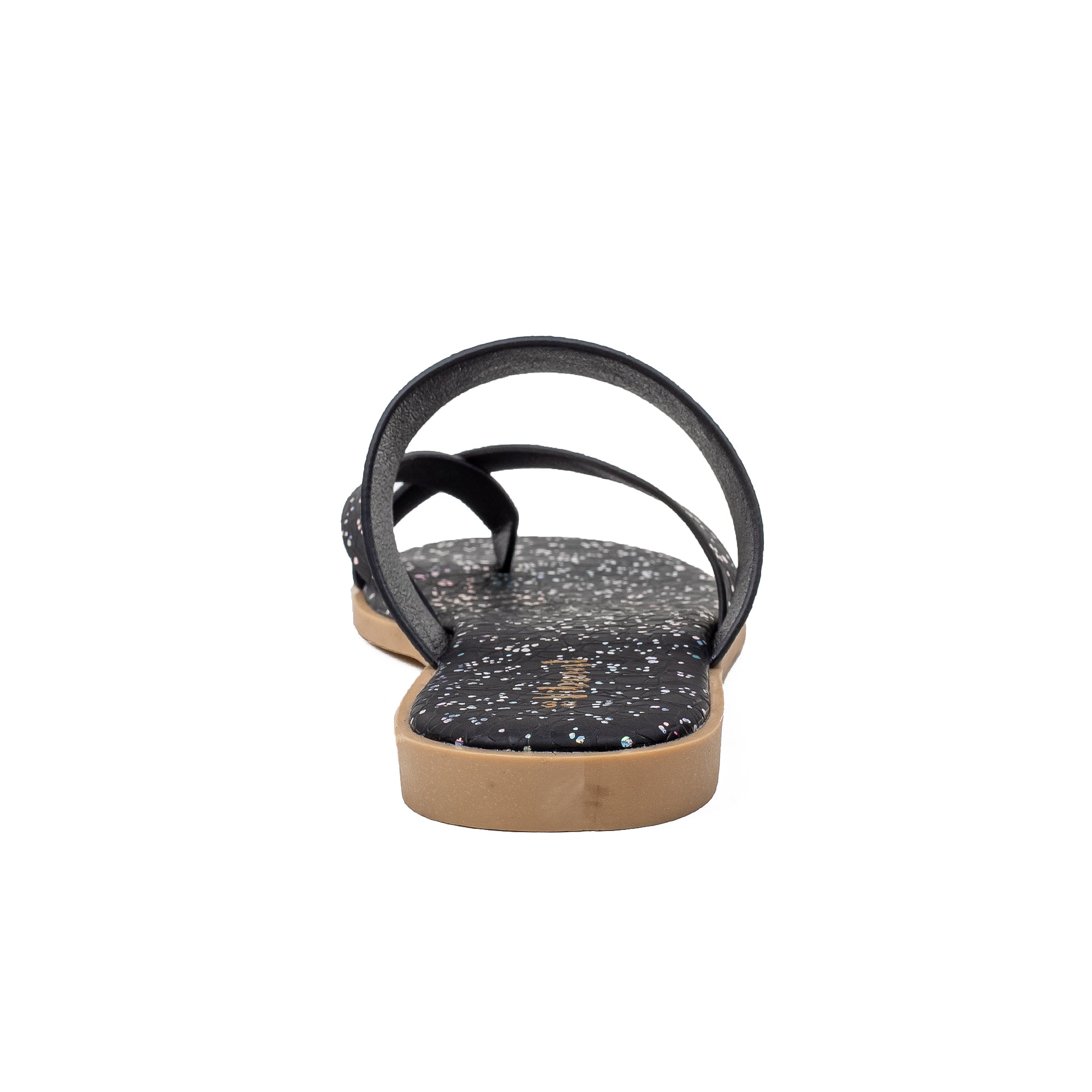 Vibrant Women's Black Flat Sandals – Stylish PU Leather Slip-On with Cushioned Insole for Everyday Comfort - Vibrantbd.com