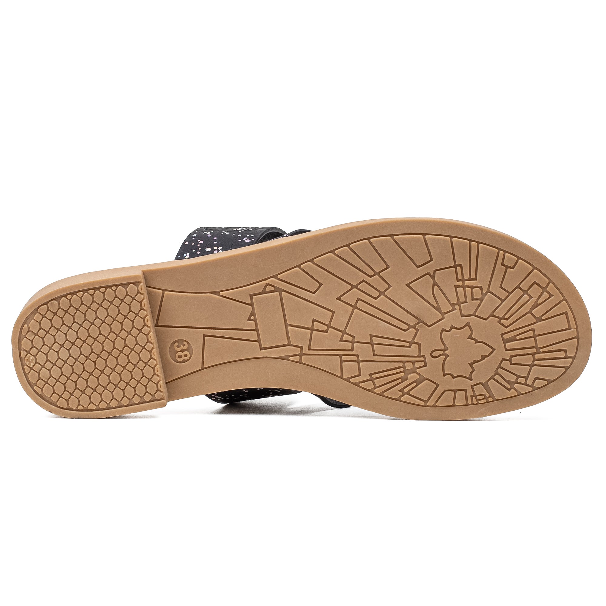 Vibrant Women's Black Flat Sandals – Stylish PU Leather Slip-On with Cushioned Insole for Everyday Comfort - Vibrantbd.com