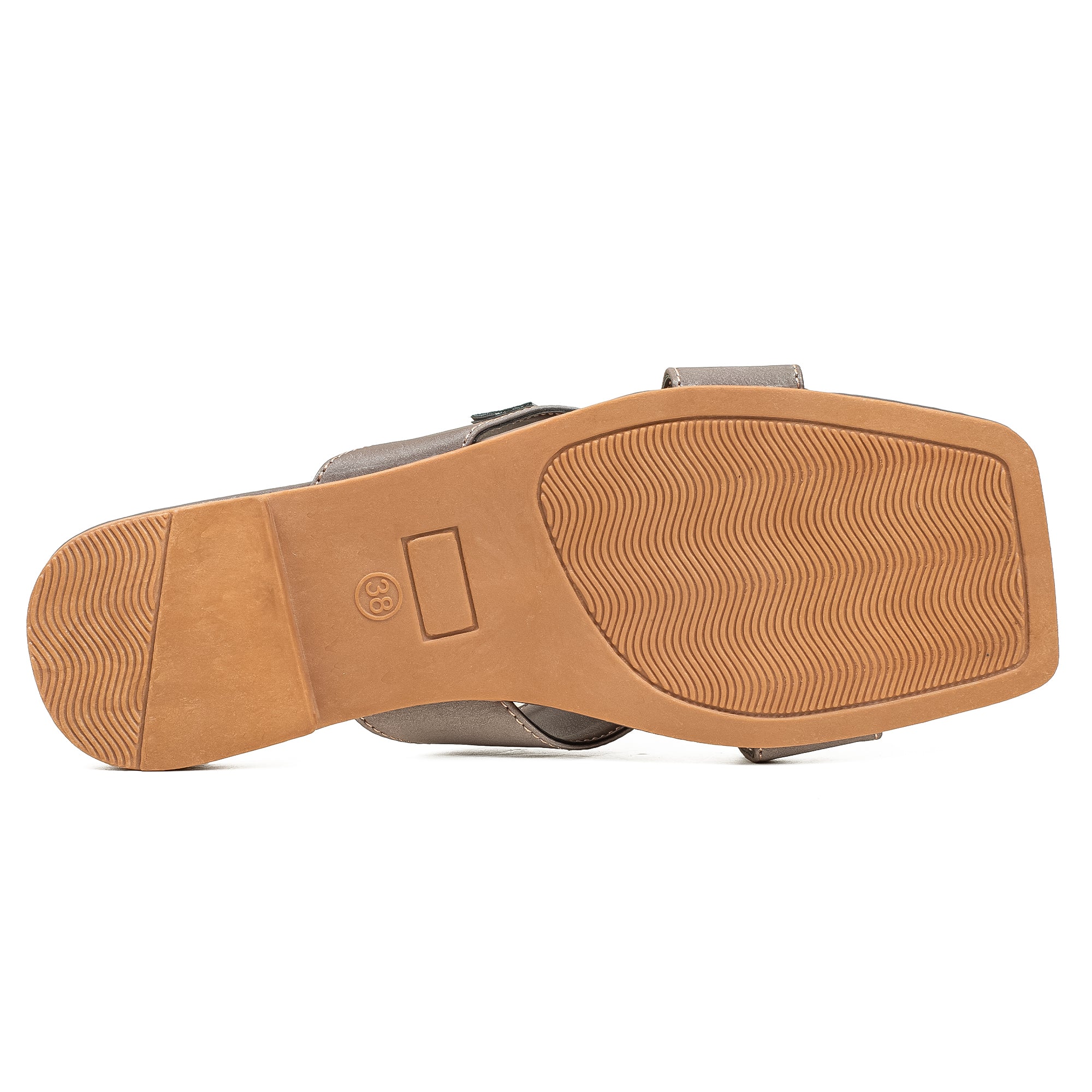 Vibrant Ladies' Grey Flat Sandal – Stylish PU Leather Comfort Footwear with Cushioned Insole & TPR Sole - Vibrantbd.com