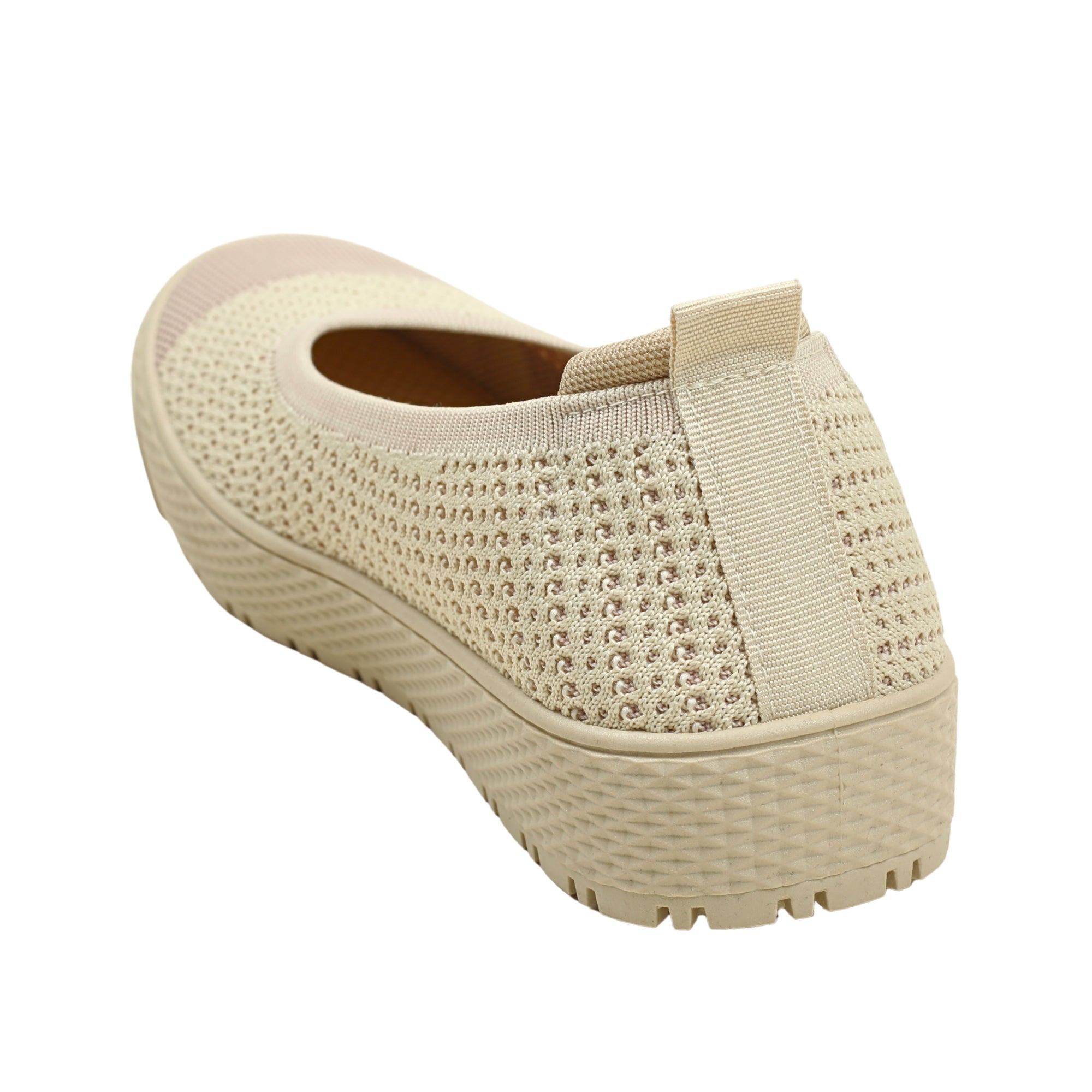 VIBRANT BEIGE AND PINK KNIT PLATFORM SLIP-ON SHOES - Vibrantbd.com