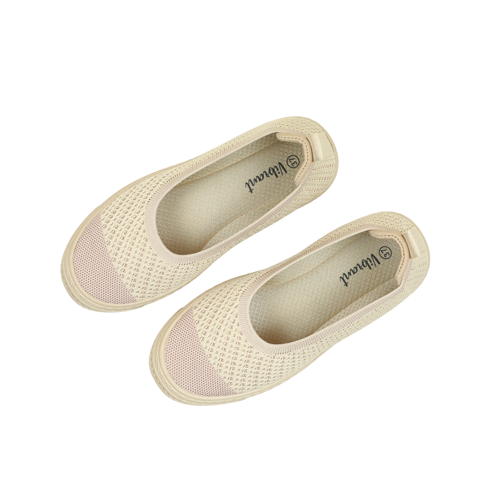 VIBRANT BEIGE AND PINK KNIT PLATFORM SLIP-ON SHOES - Vibrantbd.com
