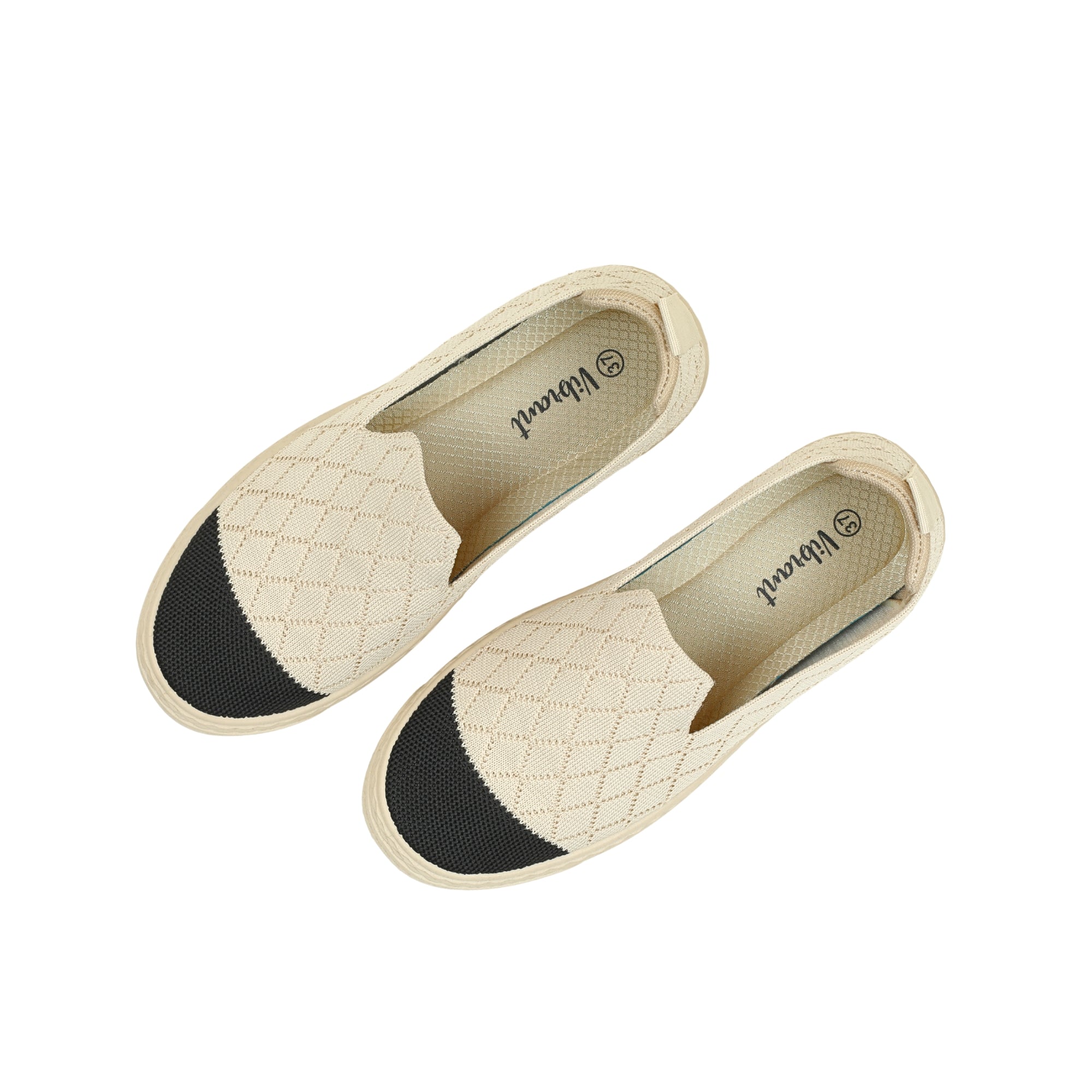 VIBRANT BEIGE KNIT PLATFORM SLIP-ON SHOES - Vibrantbd.com