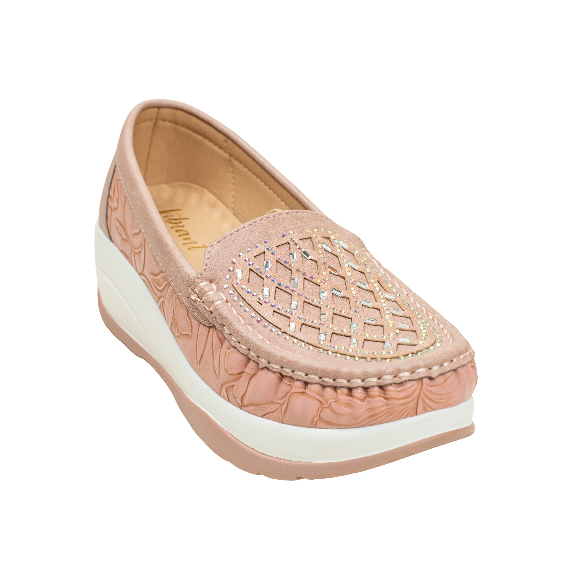 VIBRANT WOMEN'S PINK SLIP-ON LOAFER (COMFORT MULE)