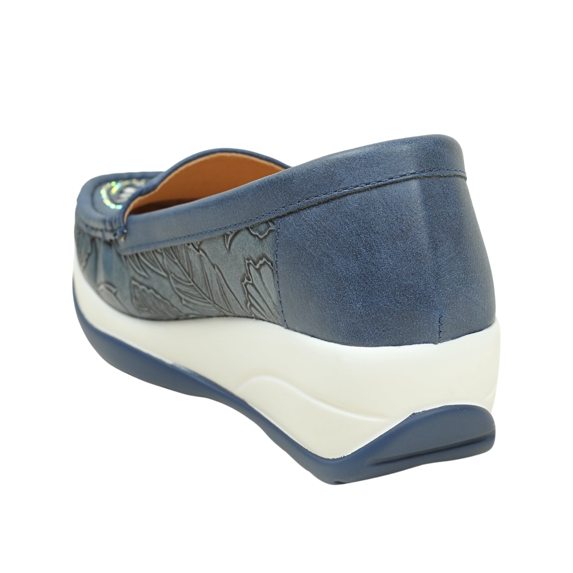 VIBRANT WOMEN'S BLUE SLIP-ON LOAFER (COMFORT MULE) - Vibrantbd.com